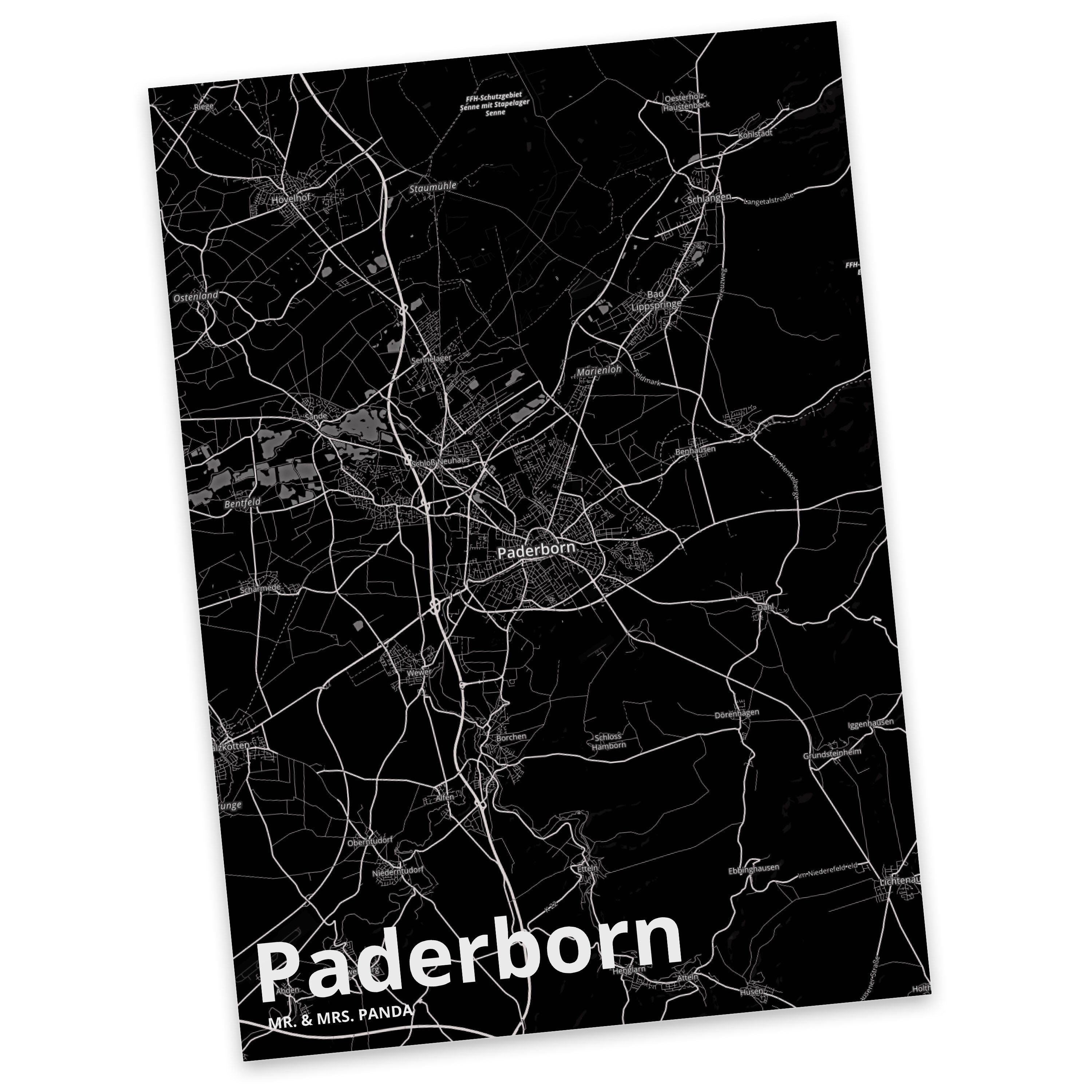 Mr. & Mrs. Panda Postkarte Paderborn - Geschenk, Ansichtskarte, Einladungskarte, Städte, Stadt D