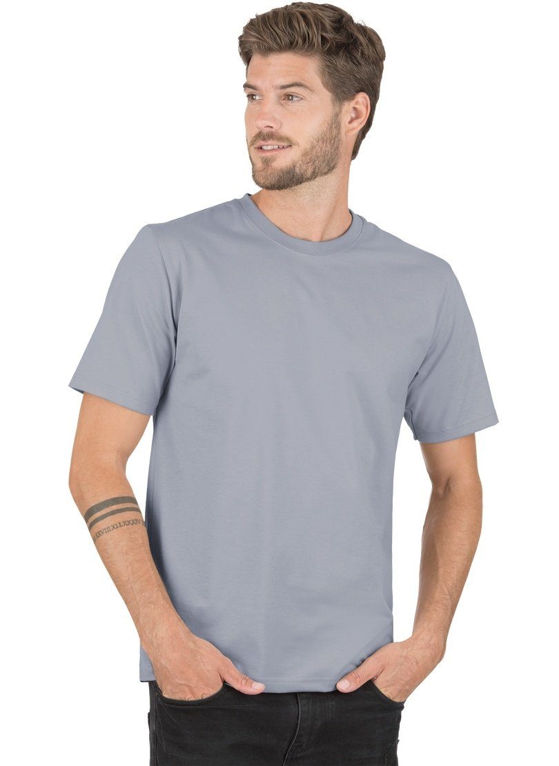 Trigema T-Shirt TRIGEMA T-Shirt DELUXE Baumwolle cool-grey