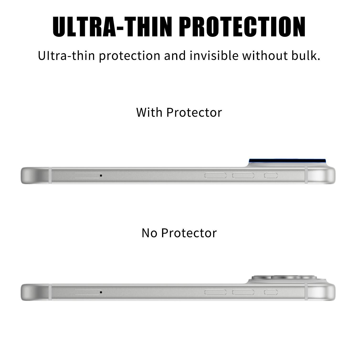 Protectorking Kameraschutzglas 3x Kameraschutz HD klar 9H Panzerglas Hartglas Linse Kamera Protector für iPhone 18 Pro, 3 Stück, Kameraschutz, Linsenschutz, Obj – Bild 3 von 5