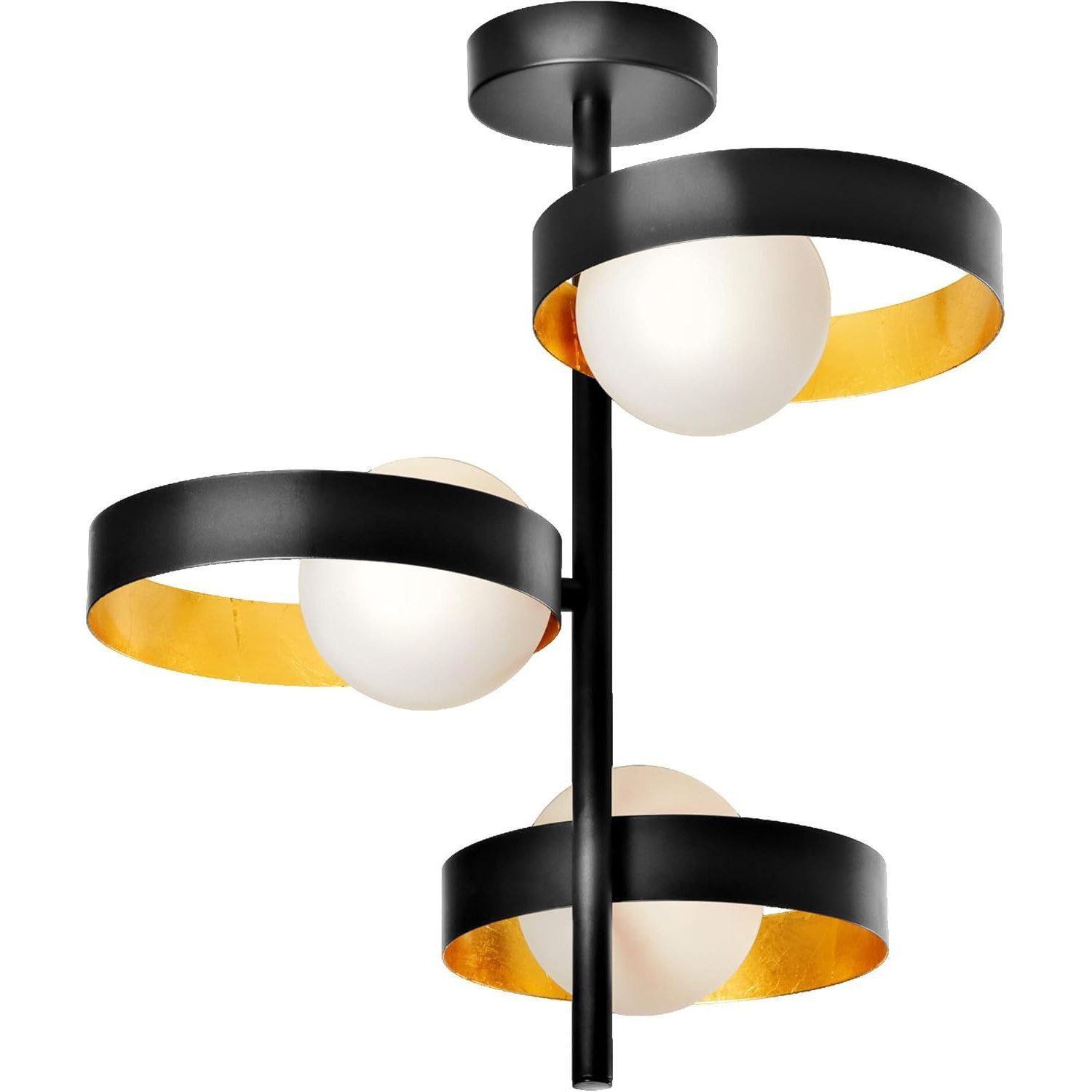Ledvance LED-Leuchtmittel DECOR Memphis Modern Deckenleuchte G9, G9, 1 St., G9 Sockel 3x28W Schwarz - Gold
