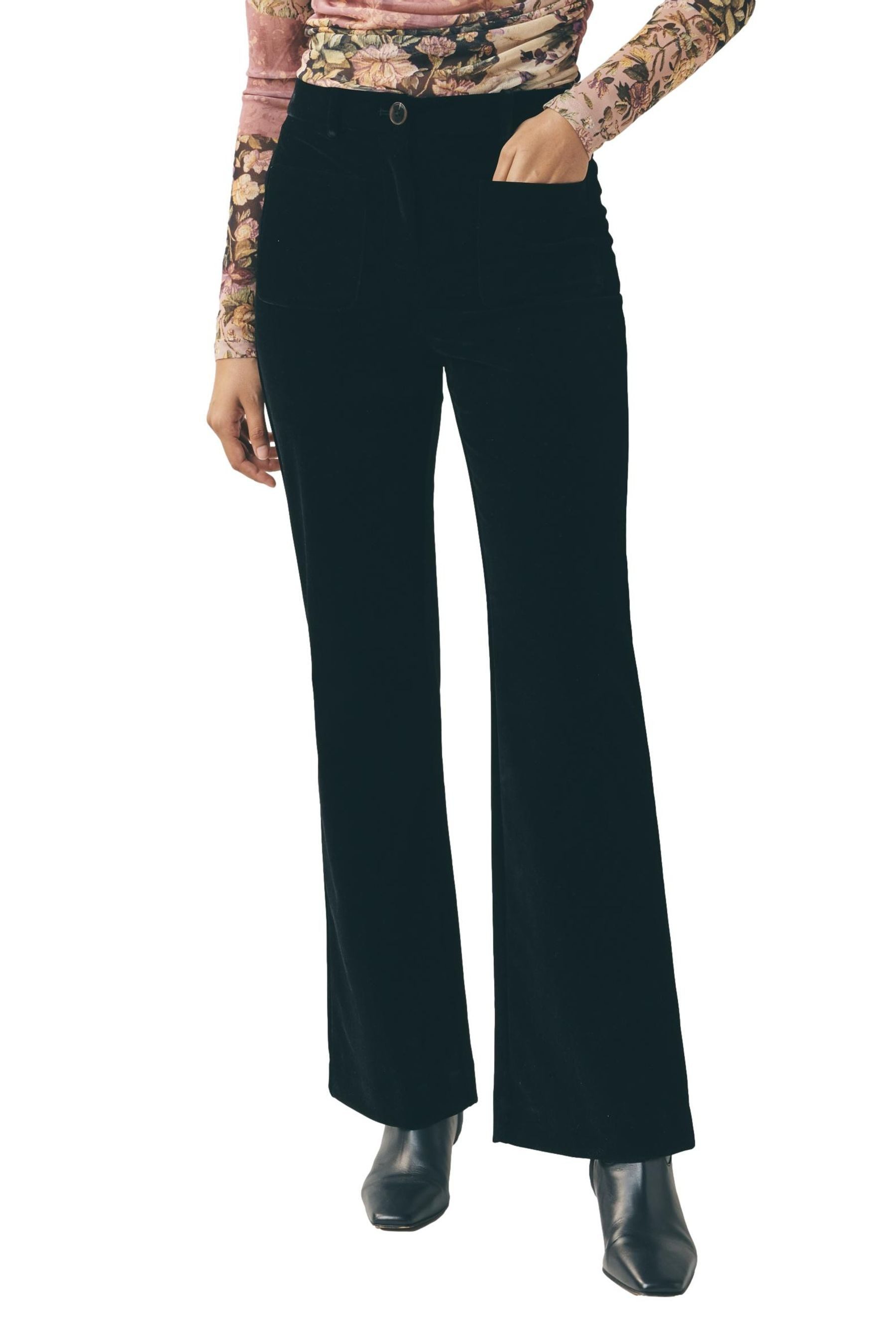 Anzughose Slim Fit Schlaghose aus Samt