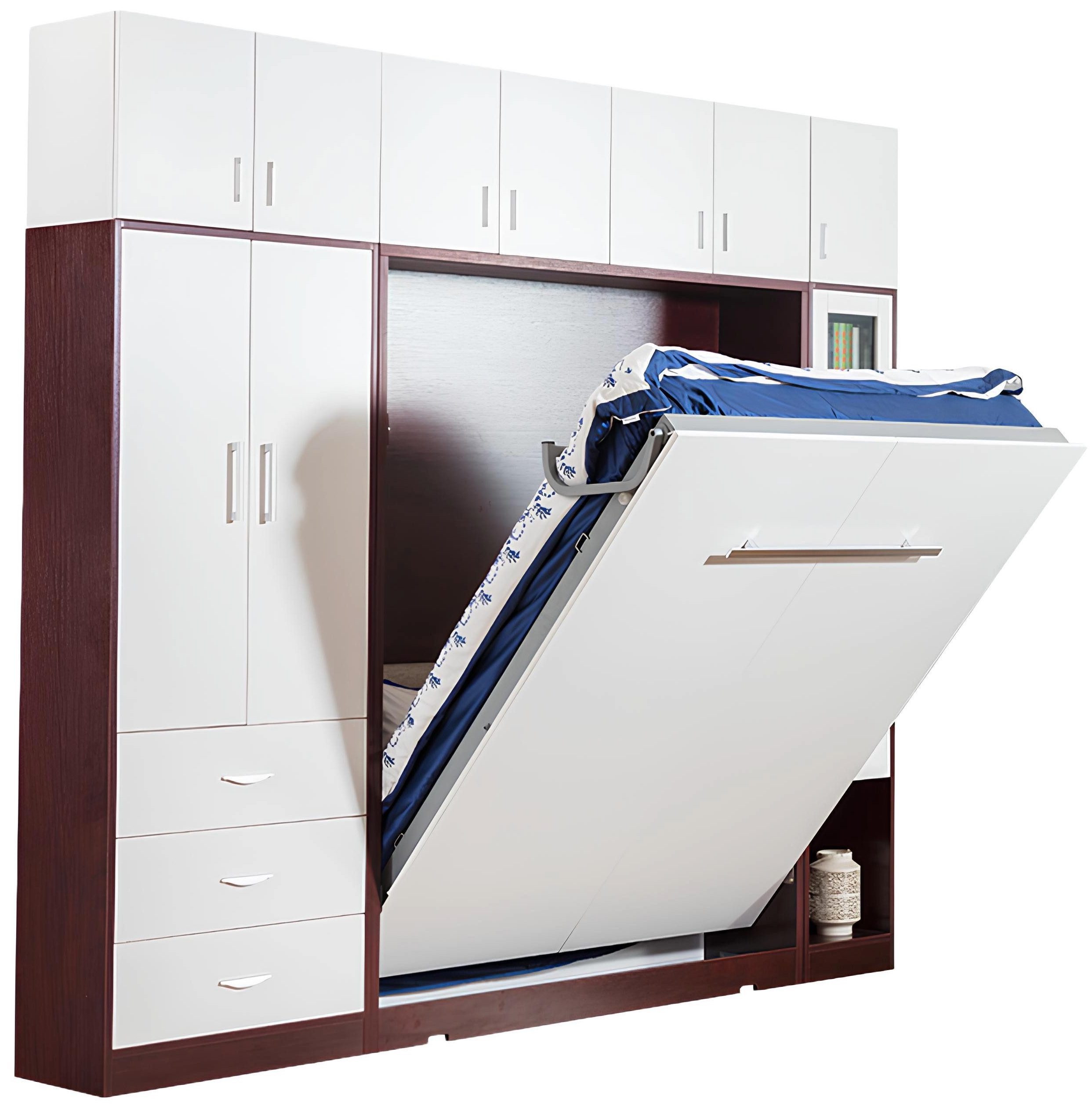 JVmoebel Schrankbett Schrankbett aus Holz in Weiß mit integrierter Schlaffunktion (Schrankbett) Made in Europa