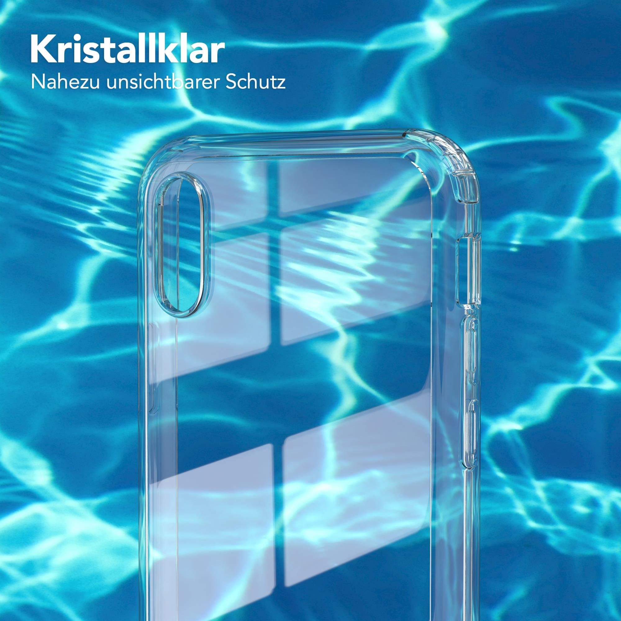 EAZY CASE Handyhülle Crystal Clear Case für Apple iPhone X / iPhone XS 5,8 Zoll, Schutzhülle Kameraschutz Silikonhülle Transparent Handyhülle Slimcover