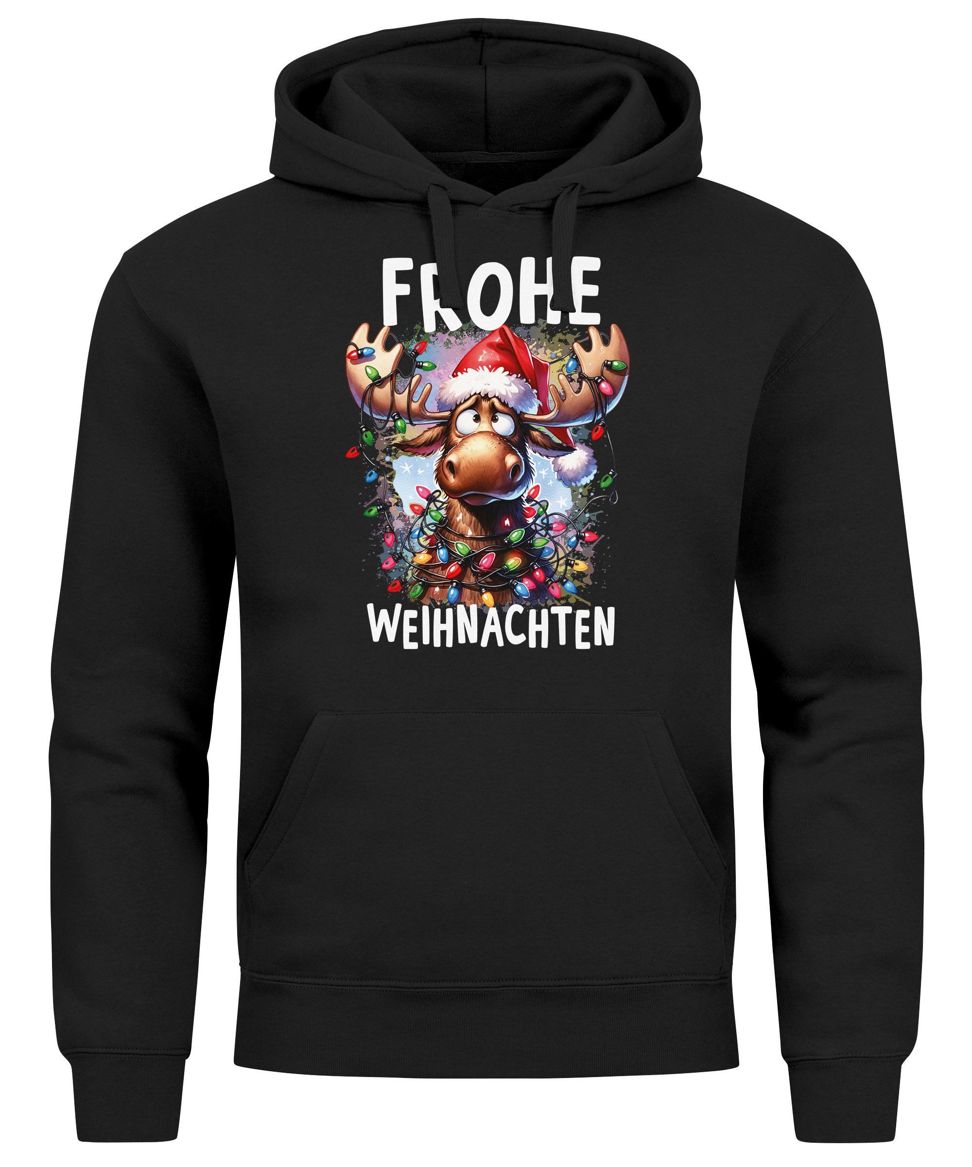MoonWorks Hoodie Hoodie Herren Frohe Weihnachten Elch Aufdruck Kapuzen-Pull günstig online kaufen