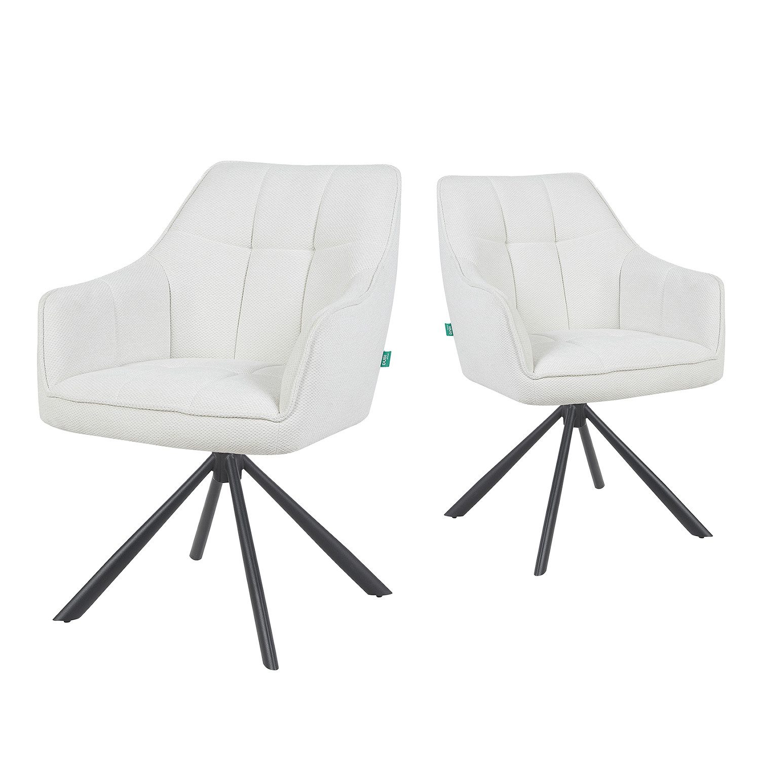 DUBI Möbel Polsterstuhl THOMAS-MIRA, 360° drehbar Massivholz oder Metallgestell 2er-Set