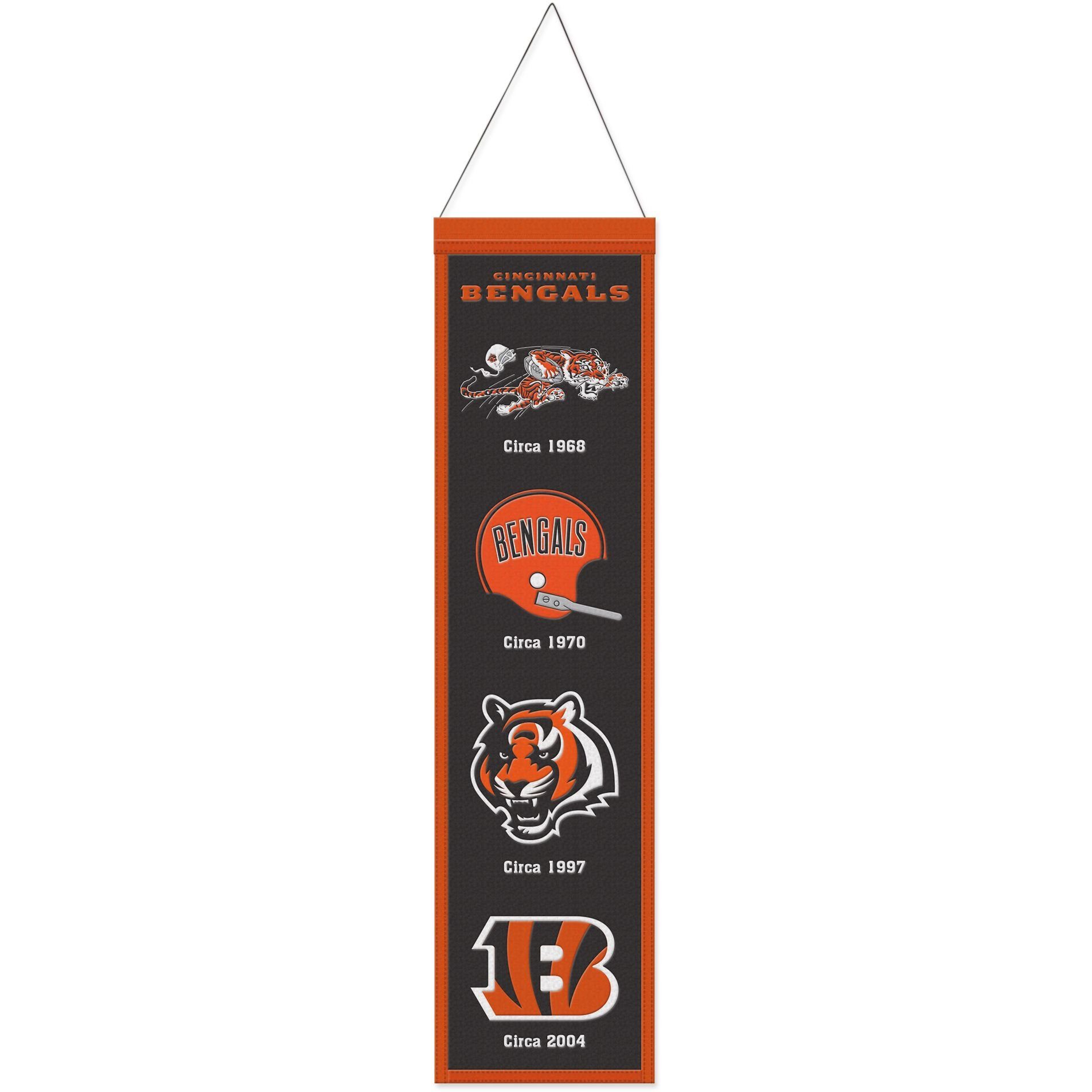 WinCraft Wanddekoobjekt NFL Teams EVOLUTION Wool Banner 80x20cm Cincinnati Bengals | Wandobjekte