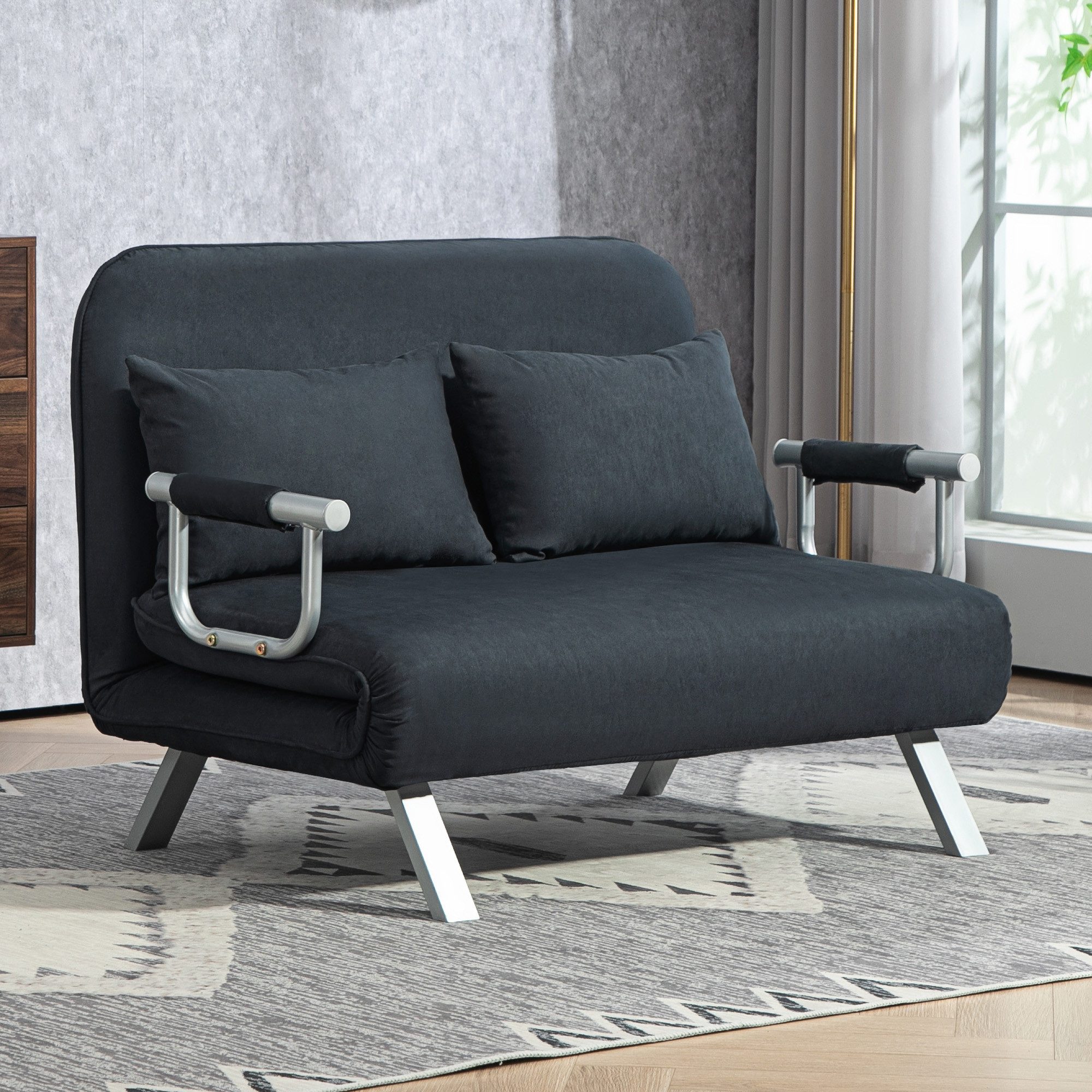 HOMCOM Schlafsofa 2er-Sofa mit Schlaffunktion, Verstellbarer günstig online kaufen