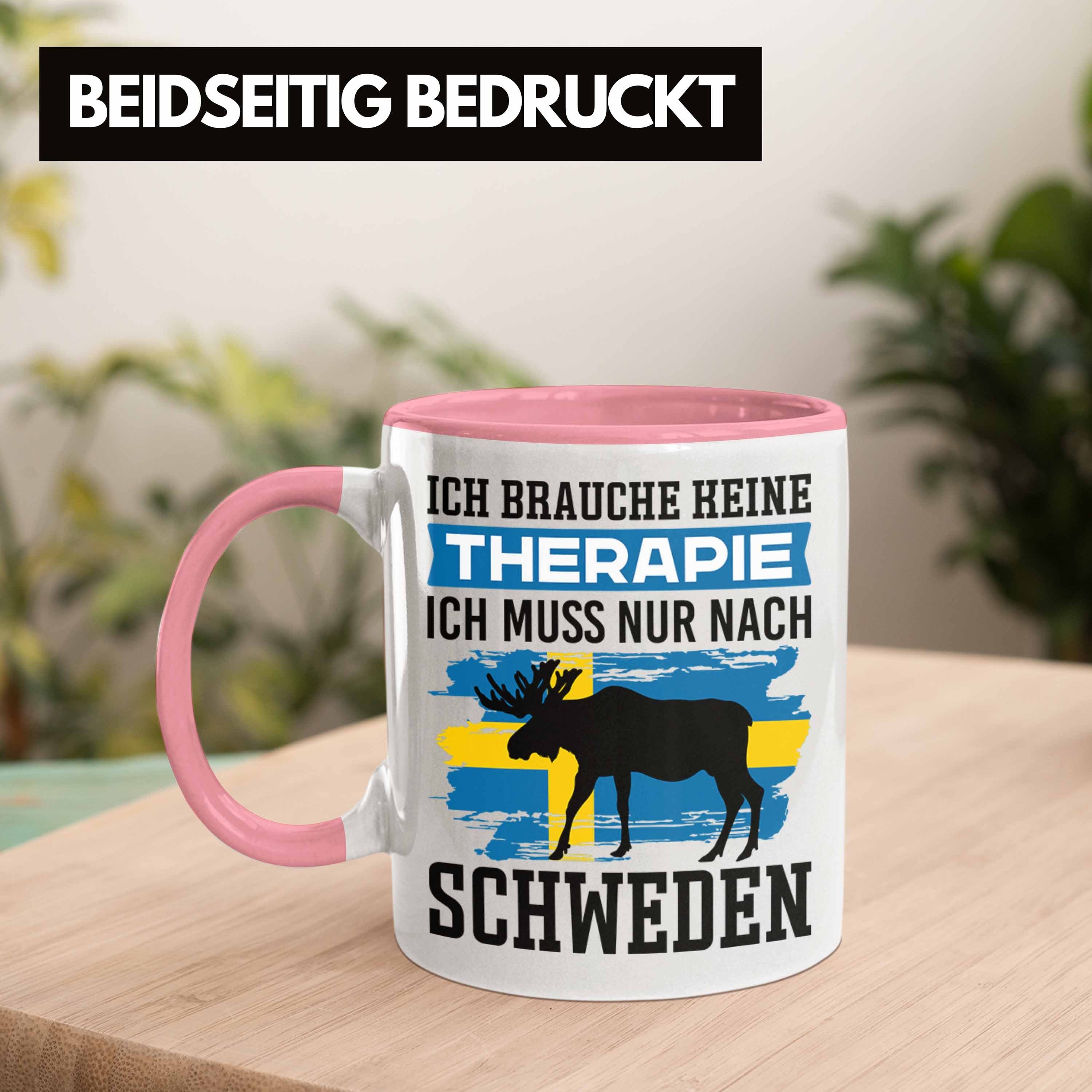 Schweden Tasse Rosa Schweden Urlaub Geschenk Brauche Therapie Keine Trendation Ic Ich Tasse