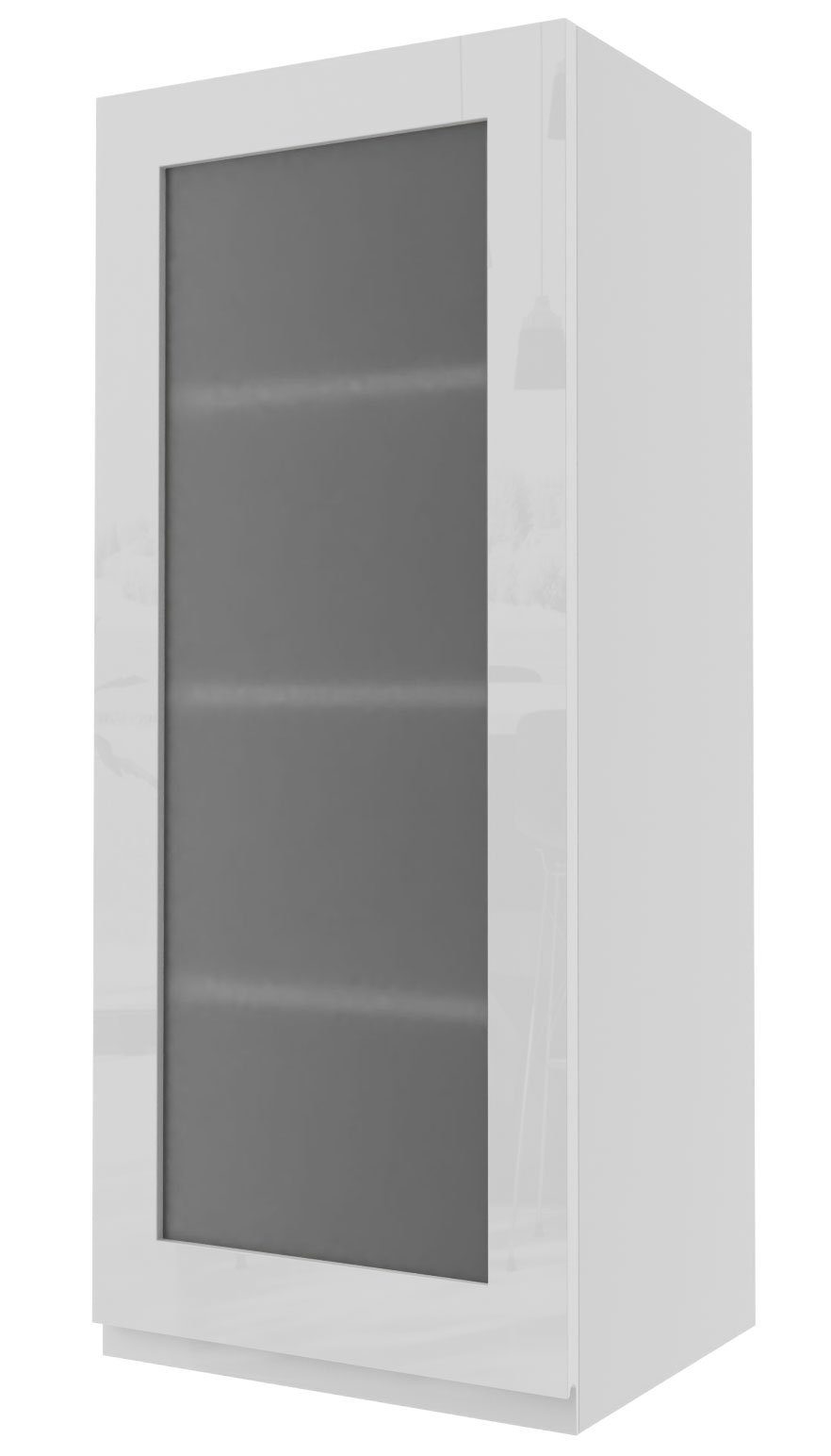 1-türig 40cm grifflos und (Florence) wählbar Glashängeschrank Front-, Florence Korpusfarbe RAL Ausführung blassgrün Hochglanz Feldmann-Wohnen 6021
