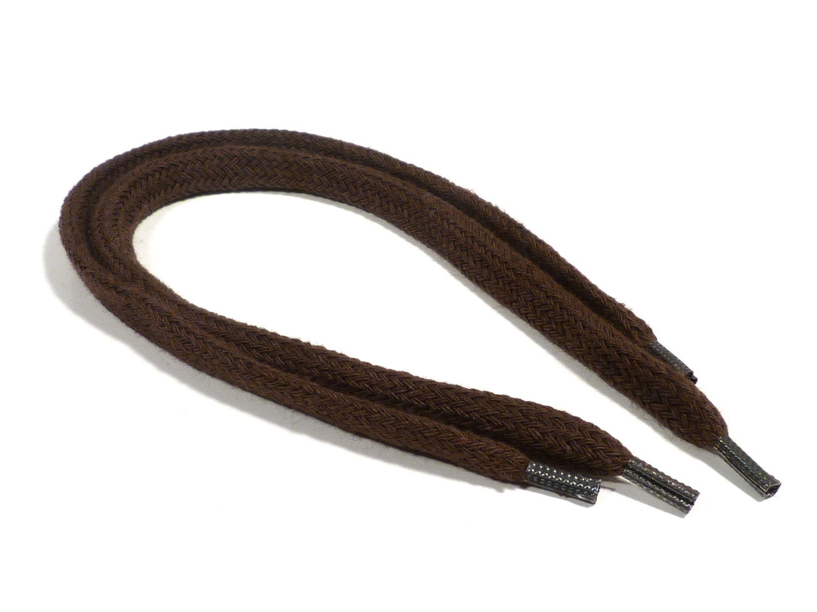Rema Schnürsenkel Rema Schnürsenkel Dunkelbraun - flach - ca. 8-10 mm breit für Sie nach Wunschlänge geschnitten und mit Metallenden versehen