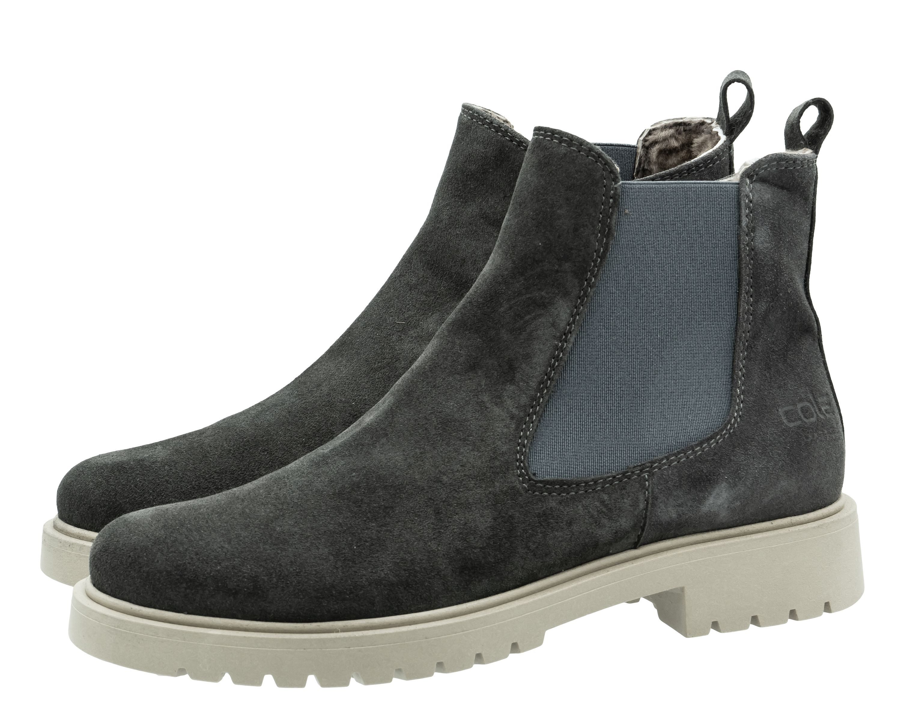 Cole Bounce Restore Stiefel Cole Bouce Restore Leder Boots 3206A Lammfellfutter Grau Stiefelette