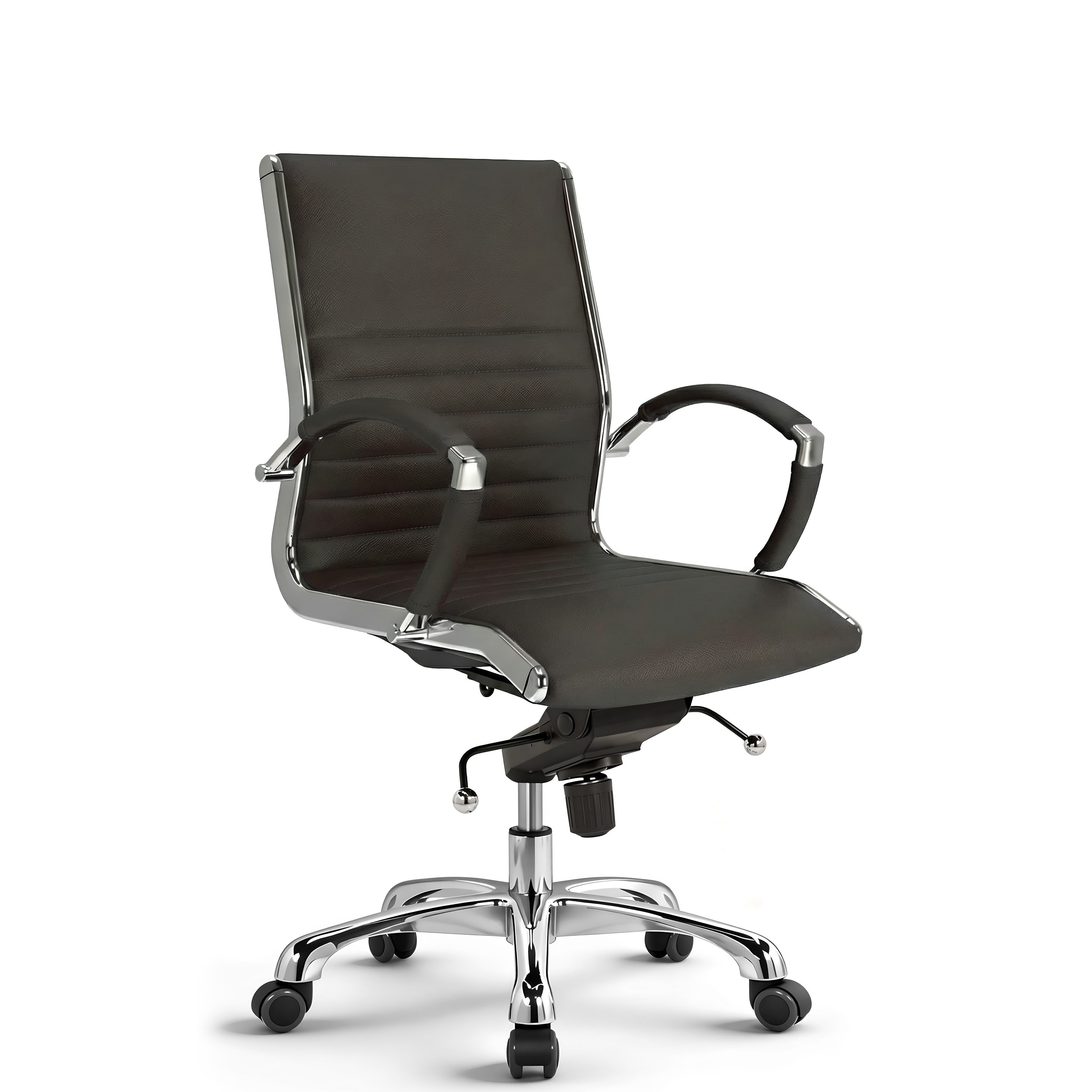 Versee Bürostuhl VERSEE Montreal Schreibtischstuhl Leder - ergonomisch, bis 150kg (Drehstuhl für Home Office und Büro), mit Lendenstütze, höhenverstellbar, gepolstert, Wippmechanik
