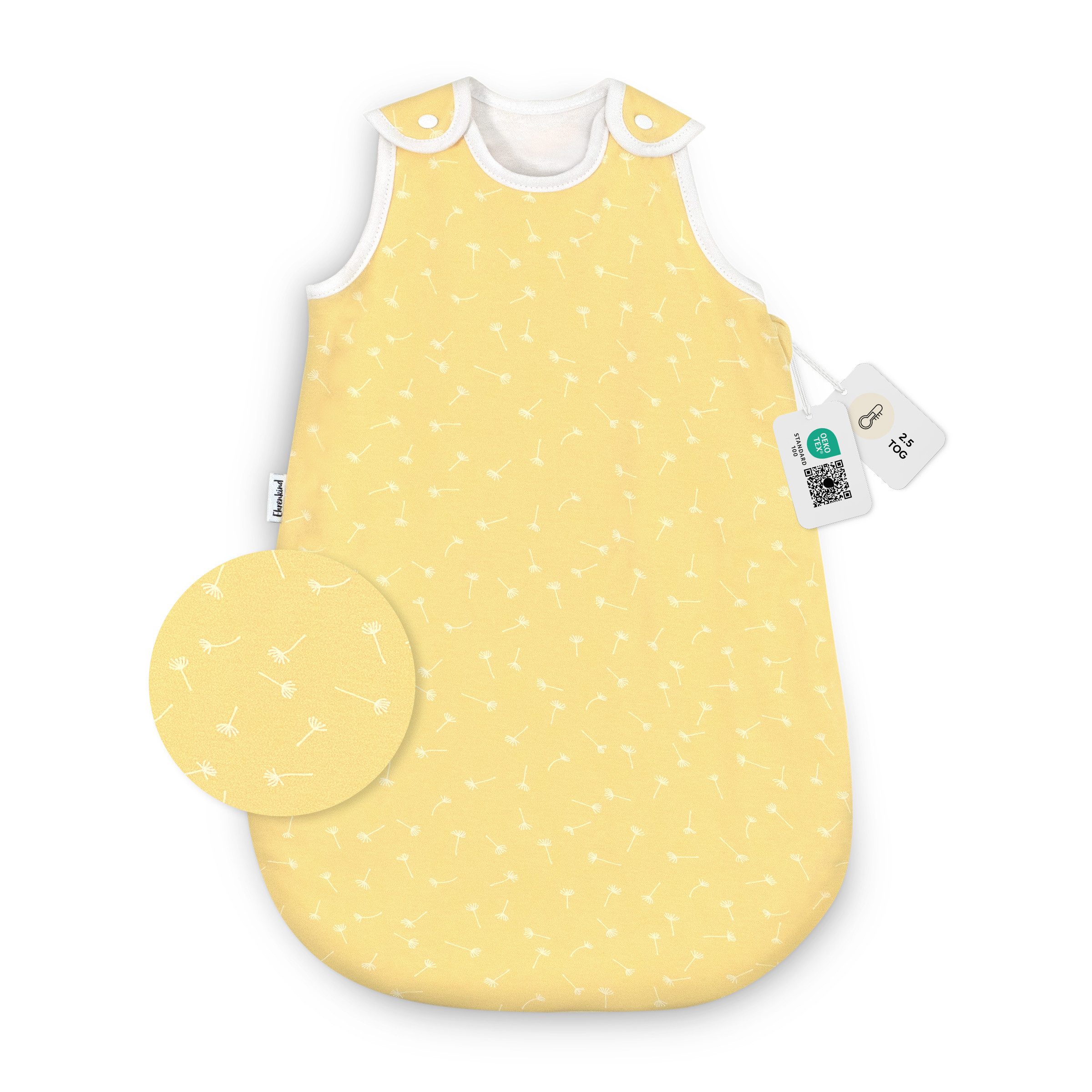 Ehrenkind Babyschlafsack Sommer, Rund, Bio-Baumwolle (Standard by OEKO-TEX, 100% Bio-Baumwolle, Sommerschlafsack, 1.0 TOG), Schlafsack Baby,  Baby Schlafsack