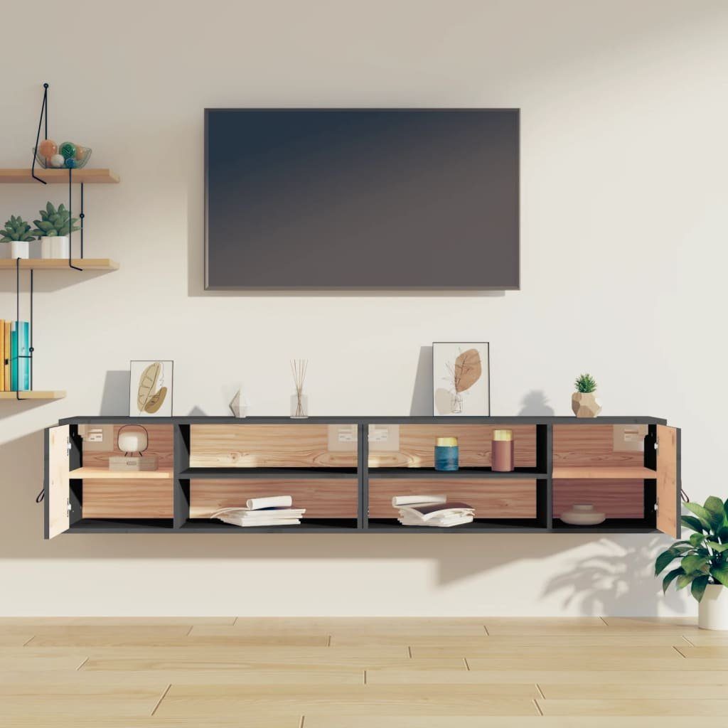 vidaXL Regal Wandschränke 2 Stk. Grau günstig online kaufen