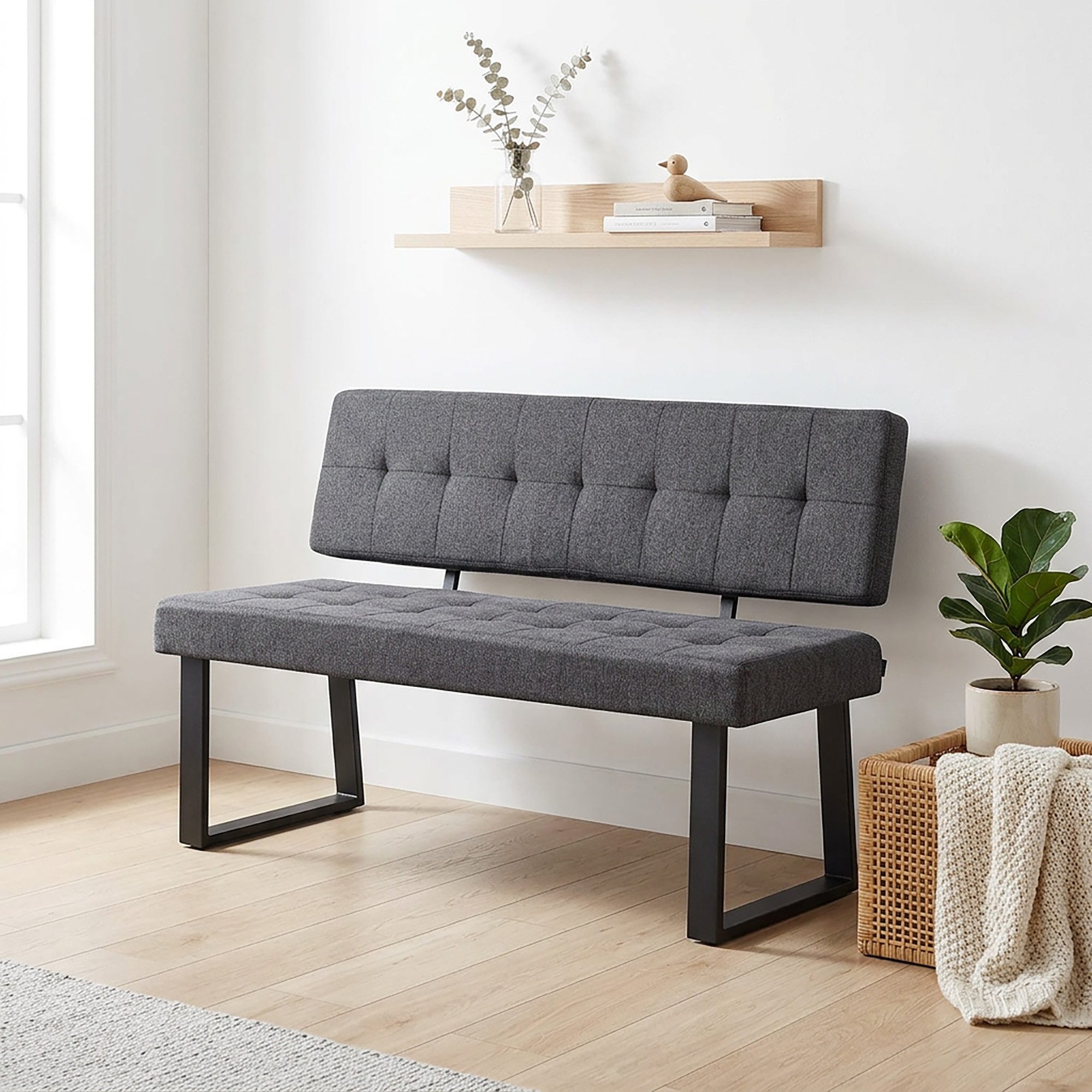 B&D home Essbank SIGFRID (1-St), gepolstert, Metallgestell, mit/ohne Rückenlehne, in 100/120/140/160cm