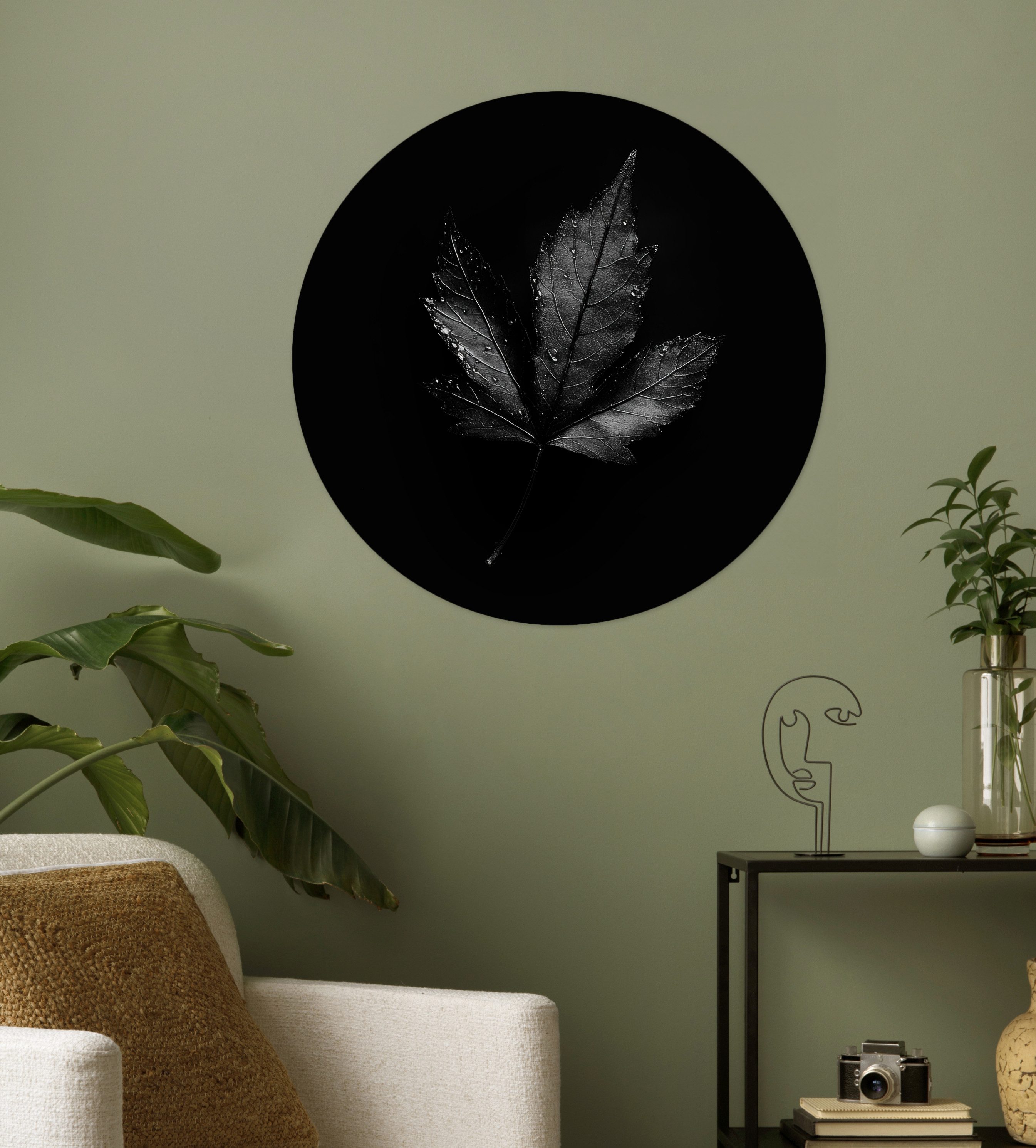 MuchoWow Wandsticker Schwarz - Klinge (1 St), Tapetensticker Selbstklebend, Wandbild Wohnzimmer, 80x80 cm