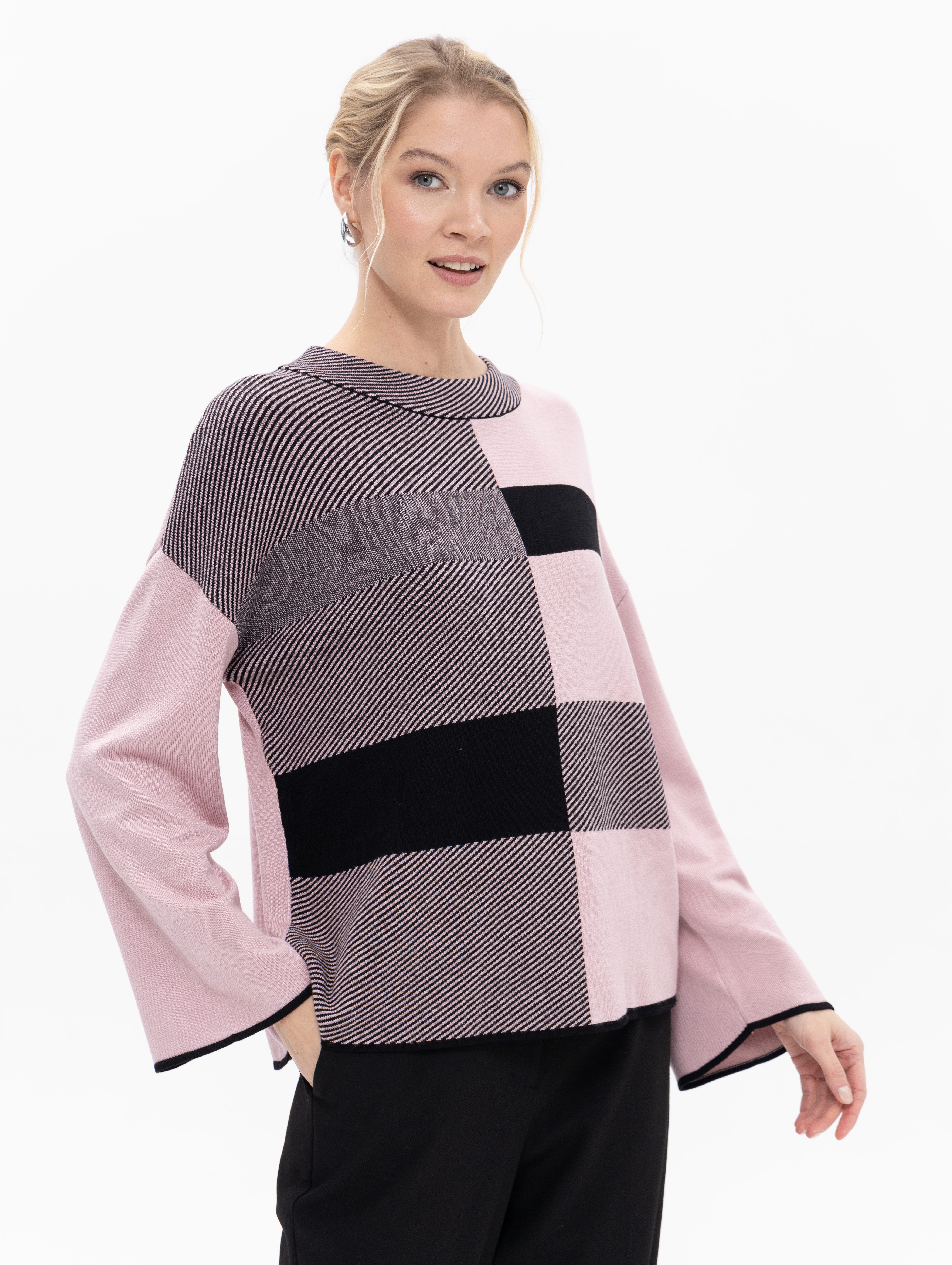 Passioni Strickpullover mit Colourblocking