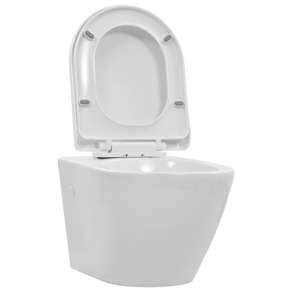DOTMALL Tiefspül-WC WC Spülrandlos wandhängend, Keramik,haltbare und pflegeleichte