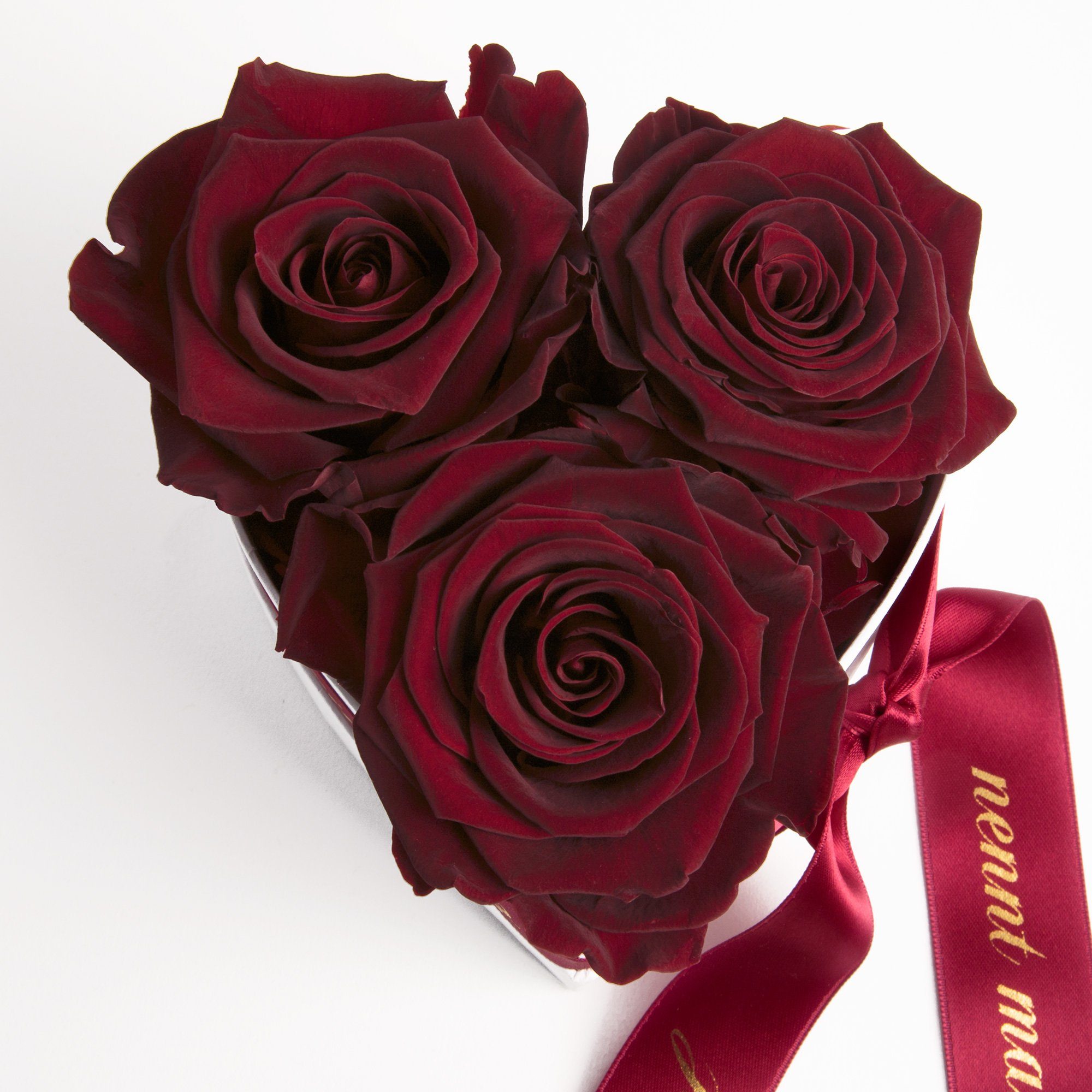 cm, nennt 10 Kunstblume Engel Höhe Rosenbox konserviert Rosen Bordeaux Rosen man ohne ROSEMARIE lange Heidelberg, SCHULZ Herz 3 Echte Mama Flügel haltbar Rose,