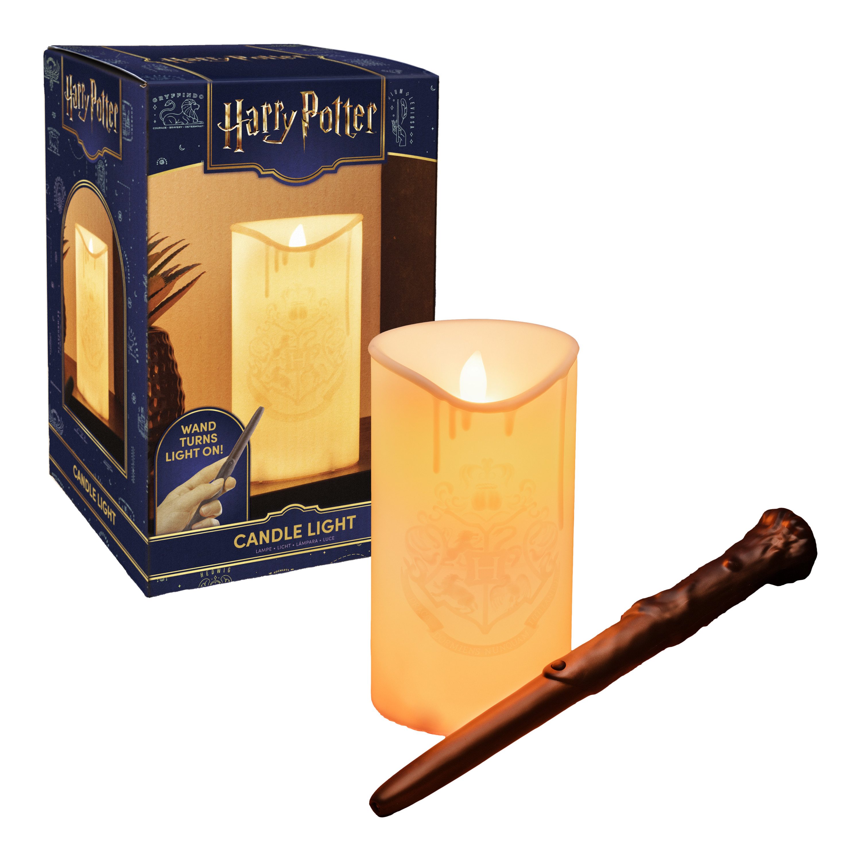 Paladone LED Dekolicht Harry Potter LED-Kerze mit Zauberstab-Fernbedienung, LED fest integriert