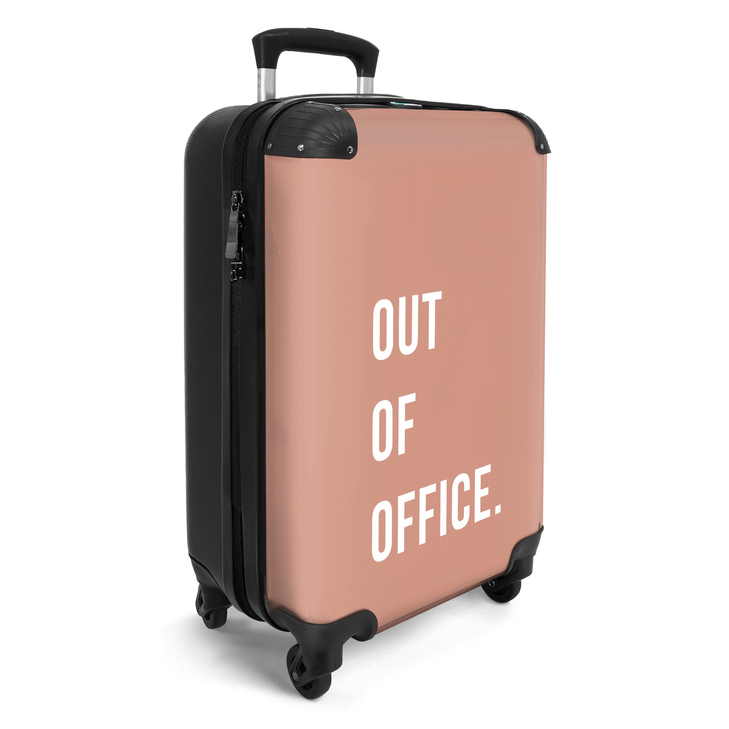 NoBoringSuitcases.com© Hartschalen-Trolley Zitate - Rosa - günstig online kaufen
