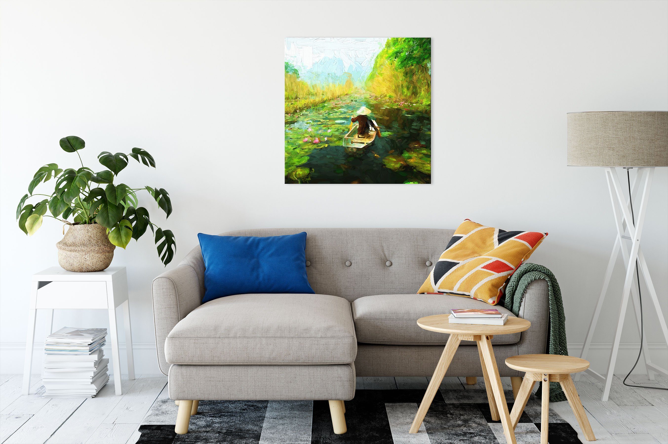Pixxprint Leinwandbild Yen-Stream Vietnam, Yen-Stream Vietnam (1 St), Leinwandbild fertig bespannt, inkl. Zackenaufhänger