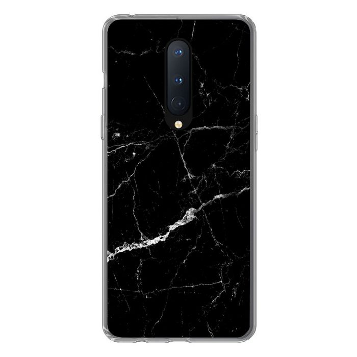 MuchoWow Handyhülle Marmor - Schwarz - Marmoroptik - Weiß - Luxus - Stein Phone Case Handyhülle OnePlus 8 Silikon Schutzhülle