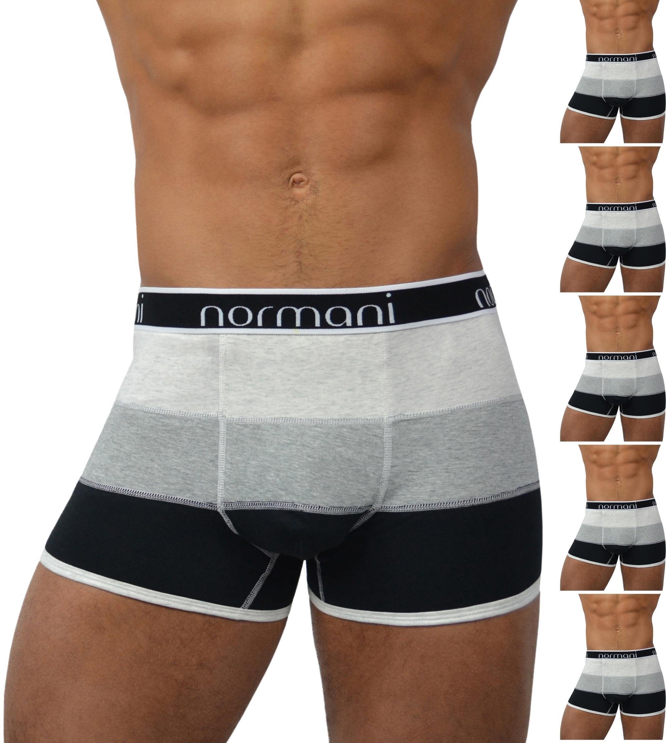 normani Retro Boxer 6 Stück Retro Boxershorts aus Baumwolle Unterhose aus atmungsaktiver Baumwolle Retro Dezent