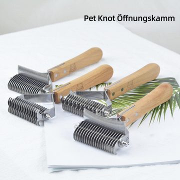 DOPWii Fellbürste 3-in-1-Katzenbürste zum Abstreifen und Glätten, Katzenhaarentferner, und Unterfellharke zur effektiven Entfernung von losen Haaren