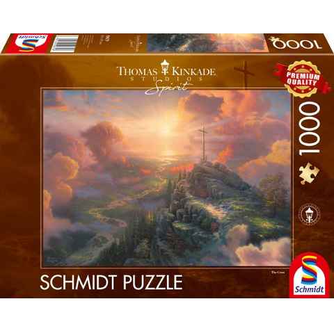 Schmidt Spiele Puzzle Spirit, Das Kreuz, 1000 Puzzleteile, Thomas Kinkade; Made in Europe