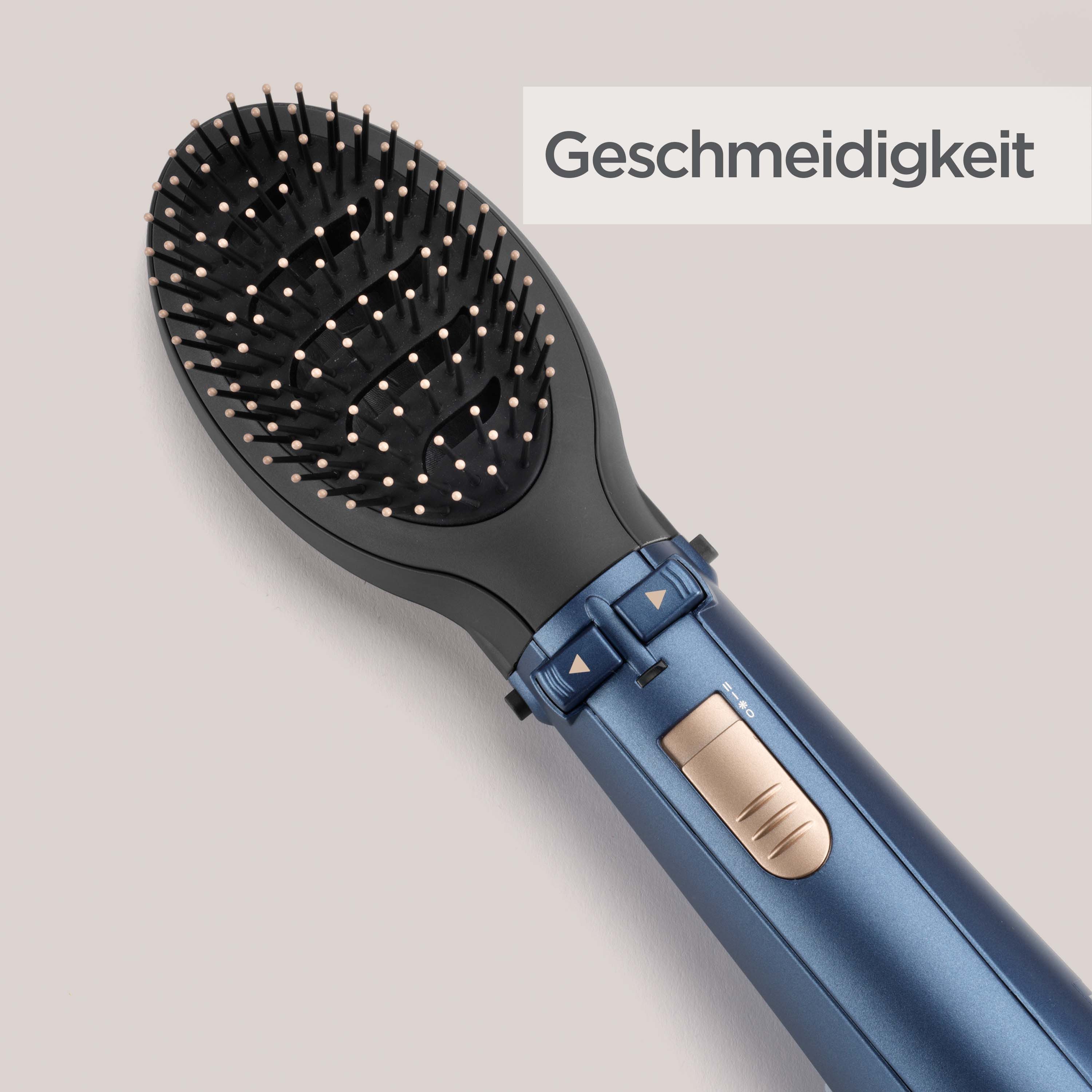 BaByliss Warmluftbürste Style Pro 1000 Rotierende Warmluftbürste mit Aufsätzen, AS965E, 4-in-1 Heißluftstyler mit Ionen-Technologie für Volumen & Glanz, 1000W blau