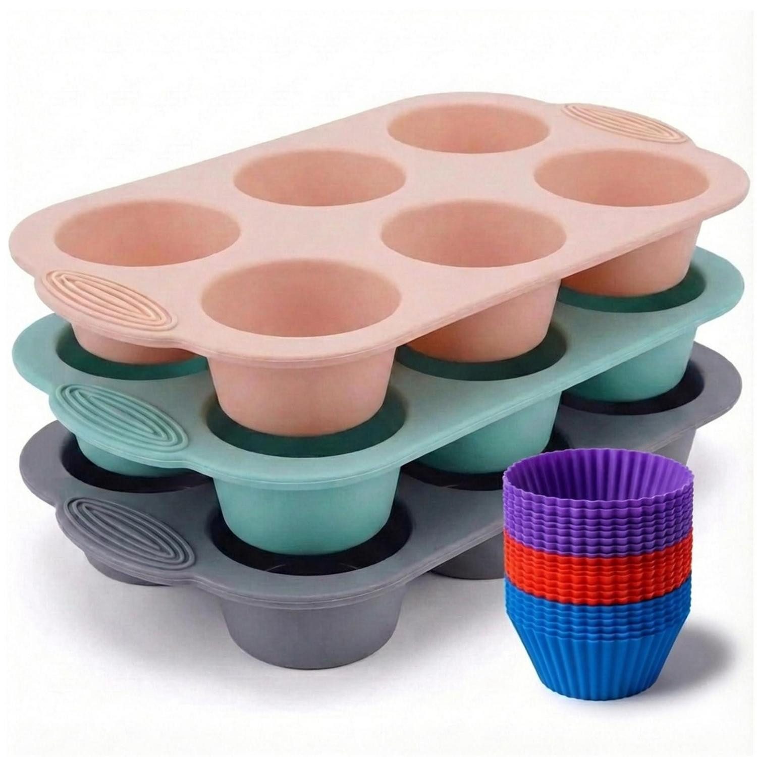 LuxusKollektion Muffinform Muffinform Silikon 18er Set, (1-tlg)