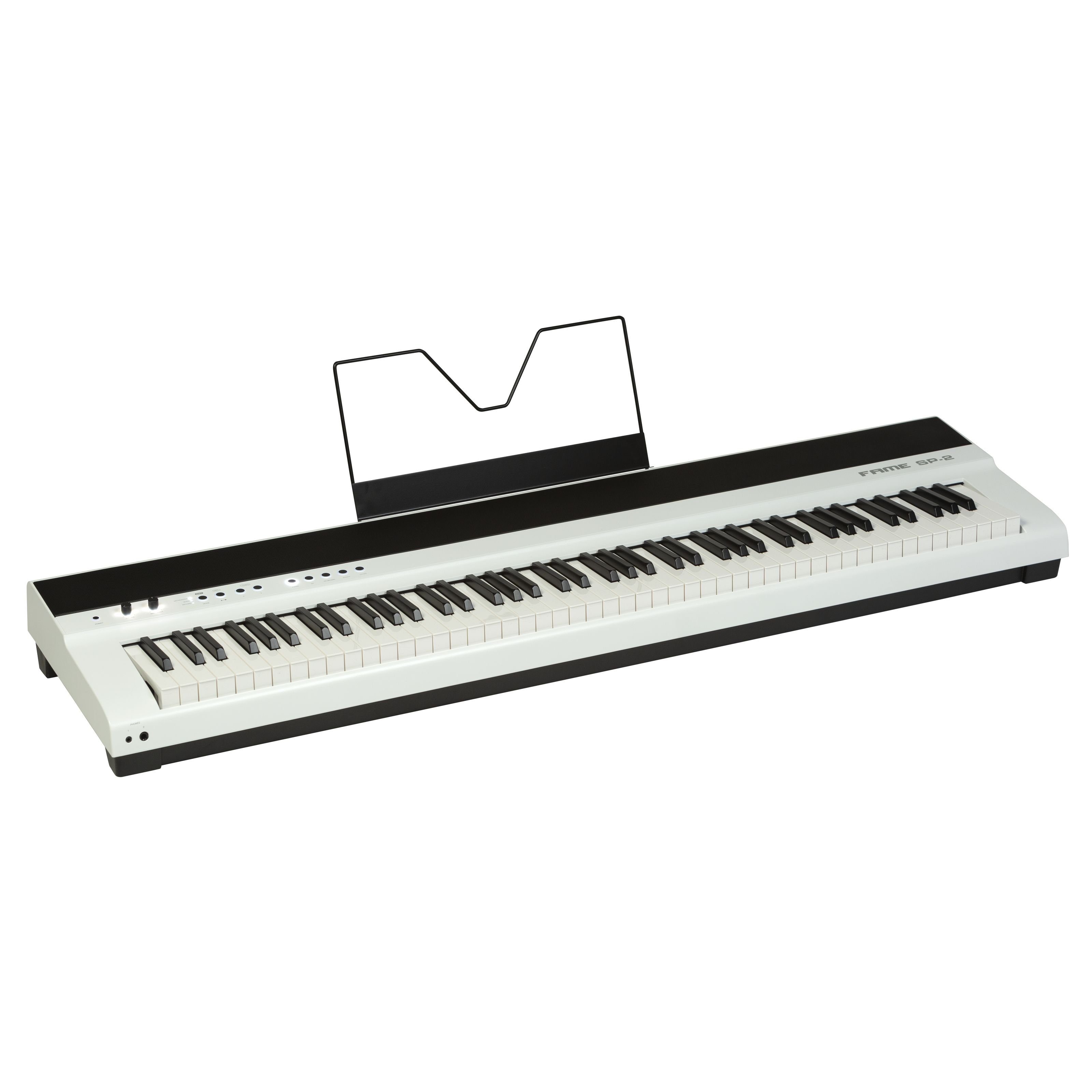 FAME Stagepiano (SP-2 BW Stagepiano 88 Tasten Hammermechanik 192 Stimmen 2x 20 Watt Stereo Lautsprecher 25 Sounds 50 Begleitrhythmen, Stage Pianos, Stage Pianos Hammermechanik), SP-2 BW Stagepiano, Hammermechanik, 192 Stimmen, Stagepiano 88