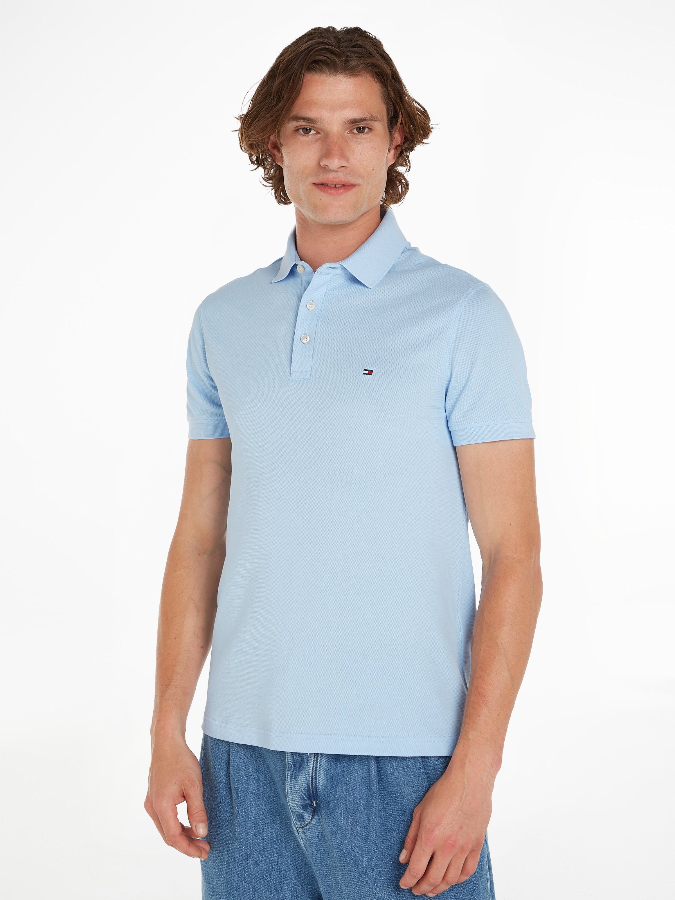 Tommy Hilfiger Poloshirt 1985 SLIM POLO mit Logostickerei Kingly Blue