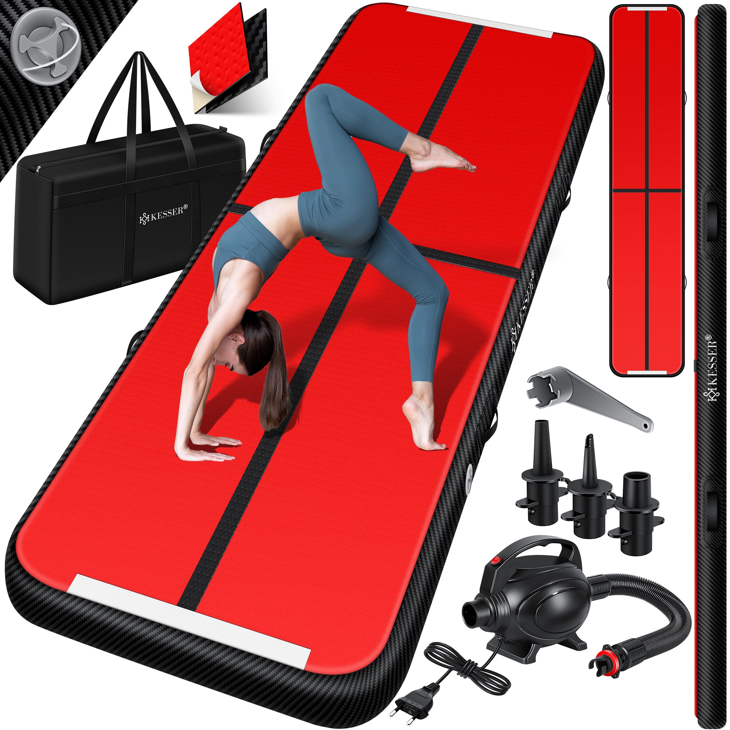 KESSER Turnmatte, Turnmatte Aufblasbar Airtrack Fitness-Matte Gymnastikmatte