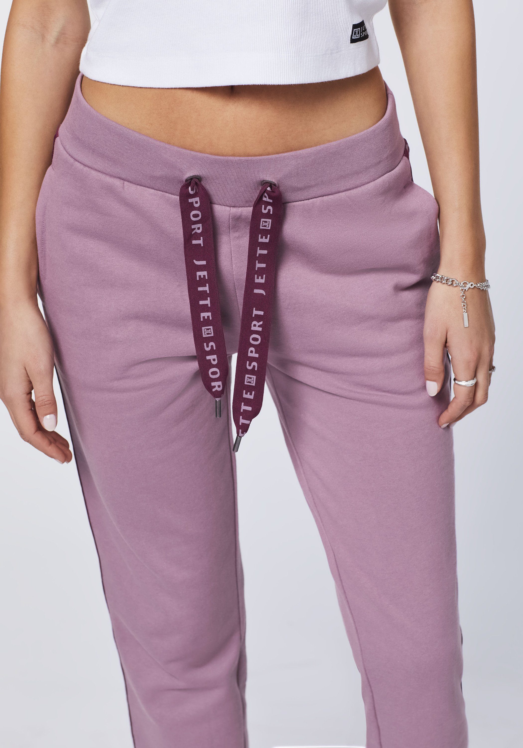 entlang Seiten 18-3211 Sweathose SPORT der Label-Streifen Grapeade JETTE mit