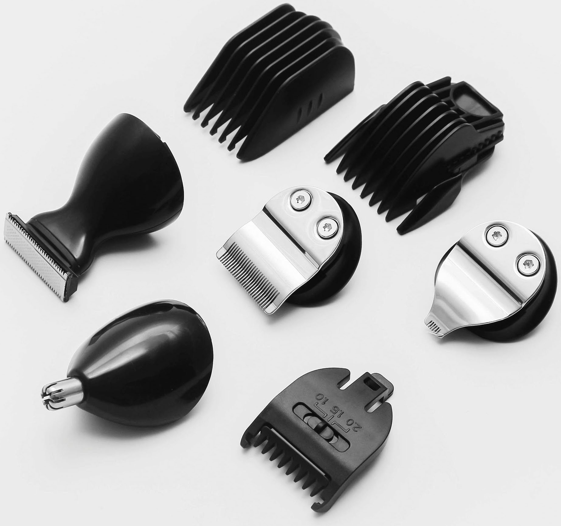 Grundig Multifunktionstrimmer MGK 6841, Multi‑Haarschneideset mit Li‑Ion Akku, 5 Aufsätzen & LED‑Display