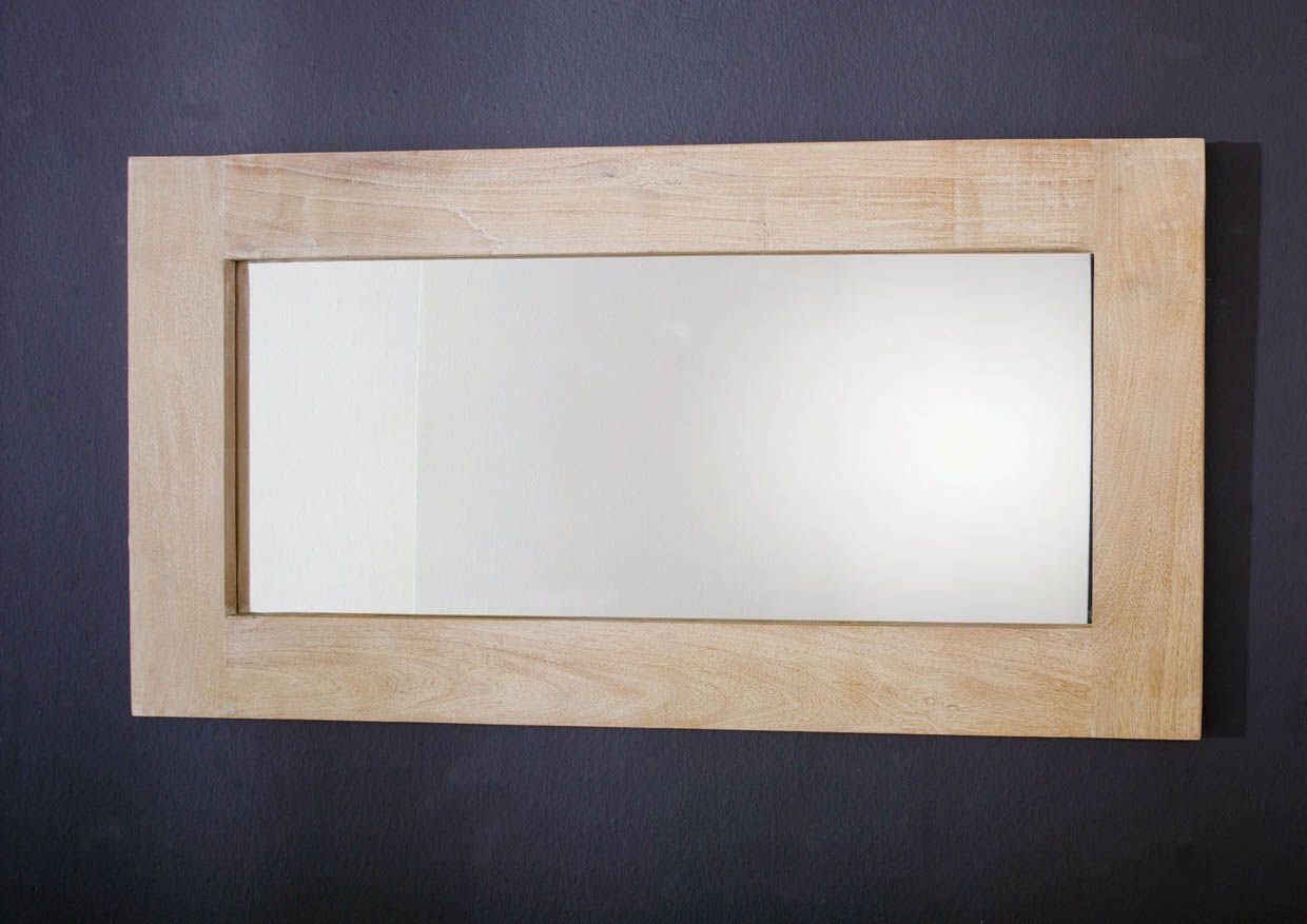 Massivmoebel24 Spiegel (1-St., Spiegel Akazie 115x3x60 white stone getüncht NATURE WHITE #01), Spiegel Akazie 115x3x60 white stone getüncht NATURE WHITE #01