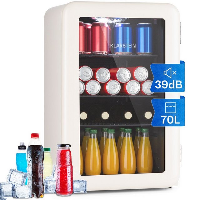 Klarstein Getränkekühlschrank HEA13-PopLife-65L 10040736, 69 cm hoch, 44 cm breit, Bierkühlschrank Getränkekühlschrank Flaschenkühlschrank mit Glastür