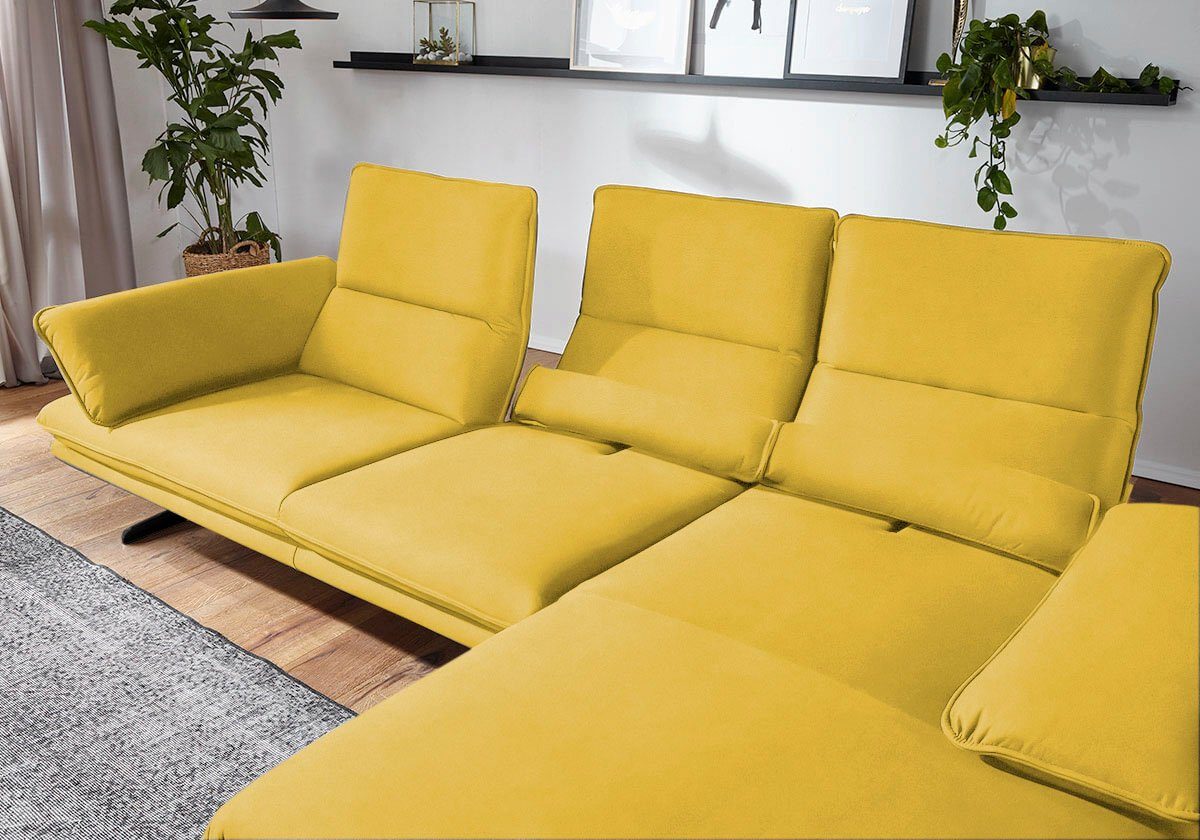 Kopfteil- broadway, Ecksofa W.SCHILLIG & Breite Sitztiefenverstellung, Seitenteilverstellung, 291cm