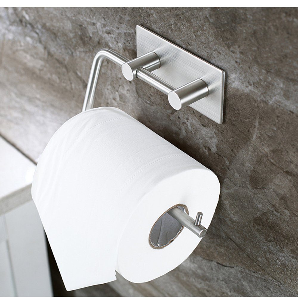 Haiaveng Toilettenpapierhalter Toilettenpapierhalter ohne Bohren Klopapierhalter Badezimmer Silber