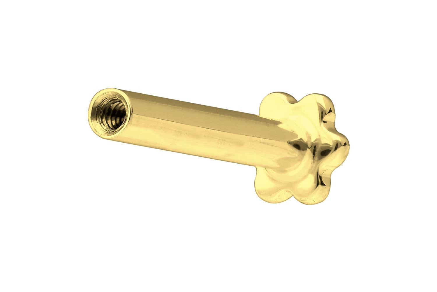 PIERCINGLINE Piercing-Set 14 Karat Gold Labret mit Innengewinde ohne Aufsatz BLUME (Labrets, 1-tlg)
