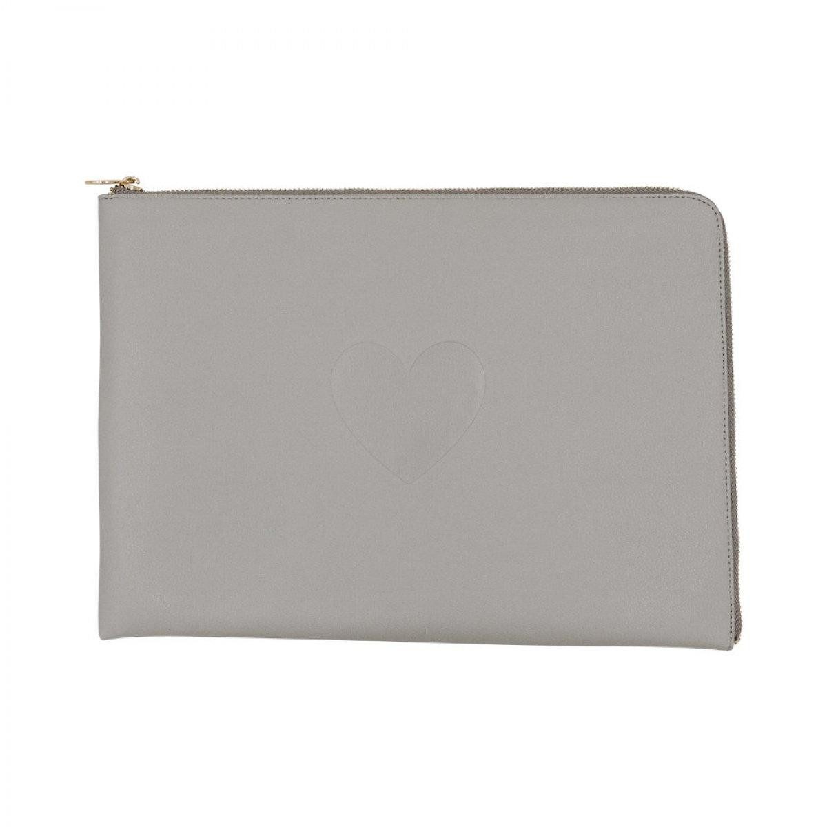 Eulenschnitt Dekoobjekt Laptoptasche Herz Grau