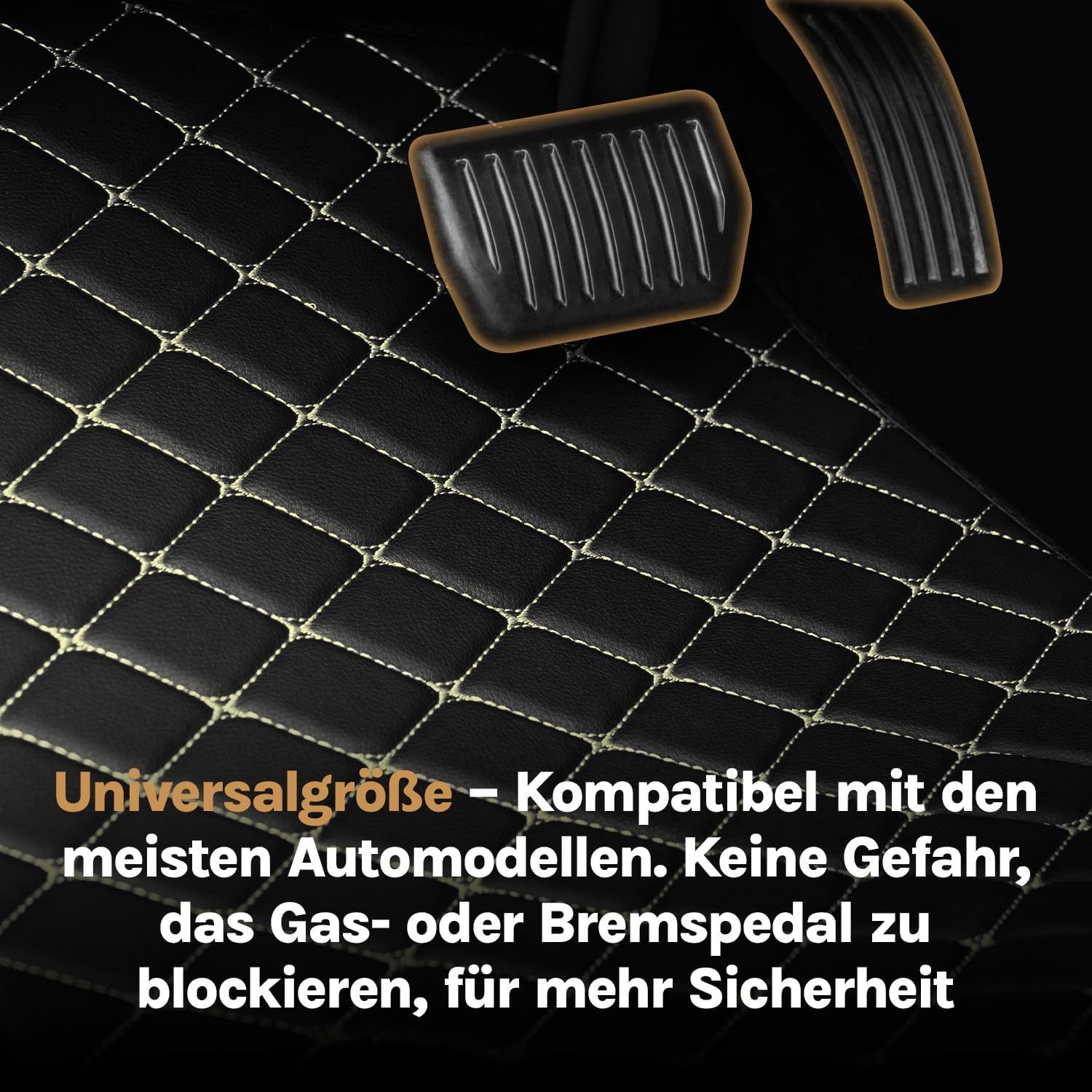 Woltu Auto-Fußmatten (4 St), Das Fußmatten-Set passt in die meisten Autos., Autofußmatten universal, Rutschfestes Design, Einfache reinigung – Bild 4 von 5