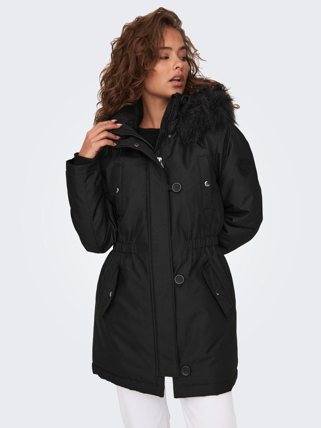 ONLY Parka ONLIRIS FUR WINTER PARKA LIFE CC OTW mit verdeckter Knopfleiste
