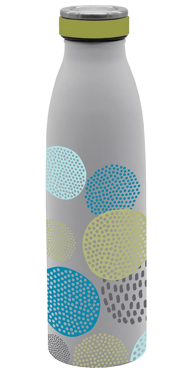Geda Labels GmbH Isolierflasche Skandinavien Design, Grau, 500 ml, doppelwandig, vakuum isoliert