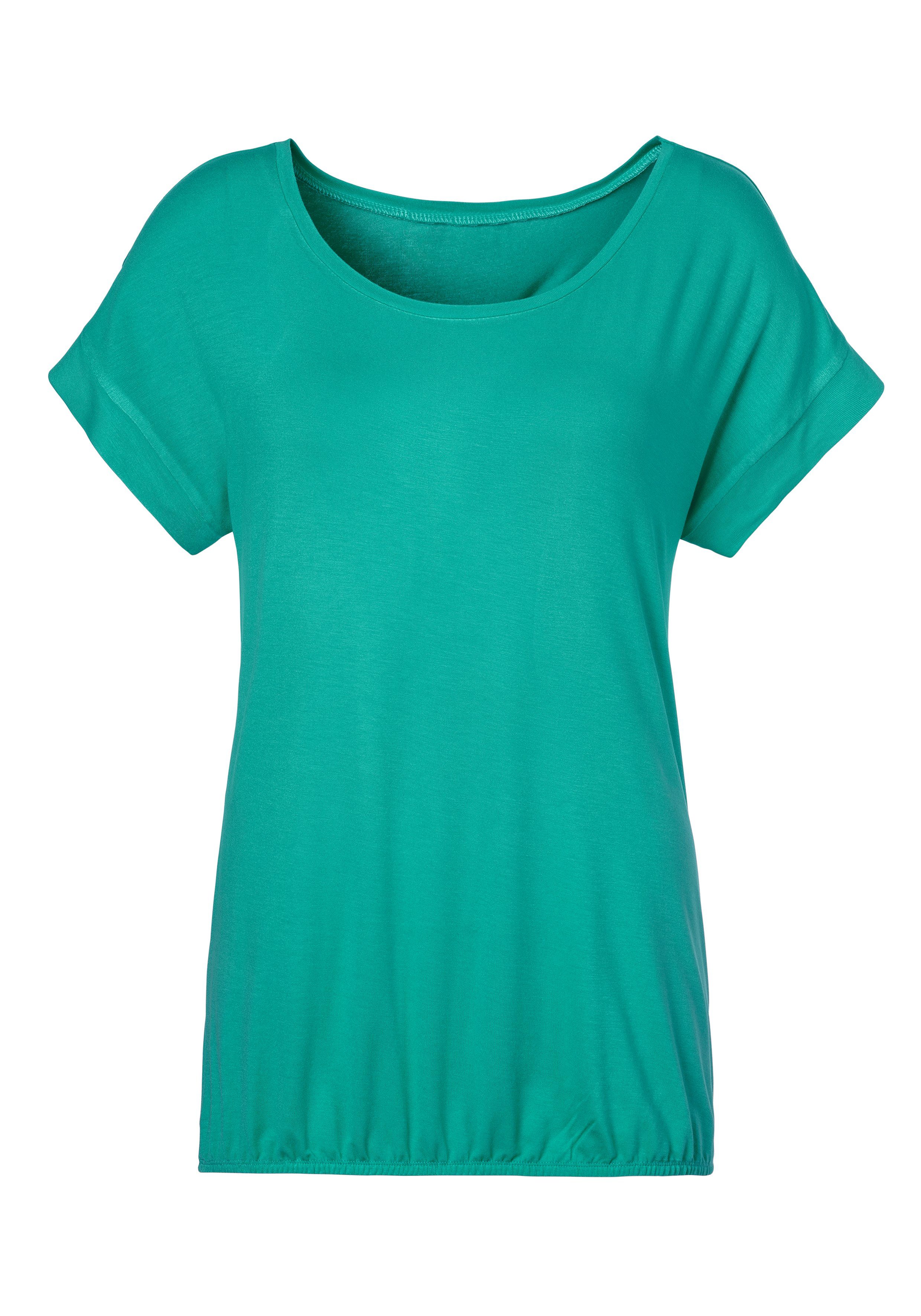 Vivance Kurzarmshirt mit Gummizug im Bund (2er-Pack) Sommershirts aus weichem Viskose-Stretch