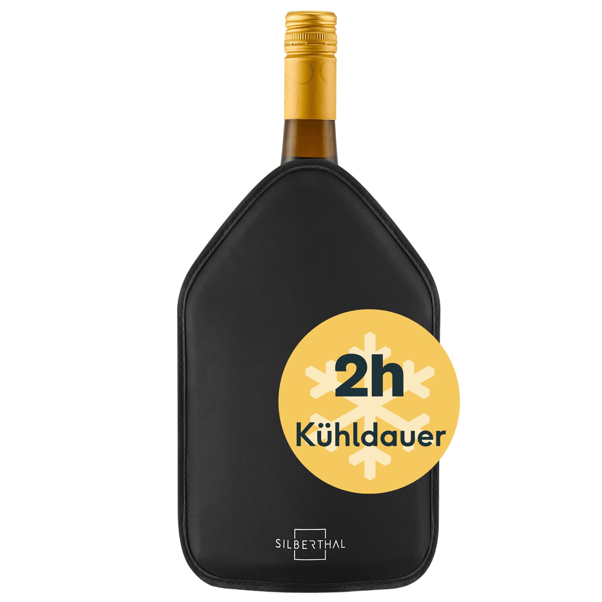 SILBERTHAL Wein- und Sektkühler Kühlmanschette für Flaschen, bis zu 2h kühl, für 0,7 - 1L Flaschen, Wasserabweisend, flexibel