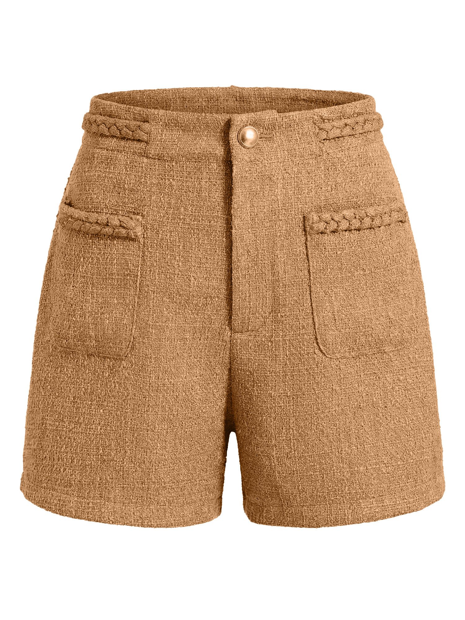 Shorts Damen Tweed Sommershorts mit hohem Bund