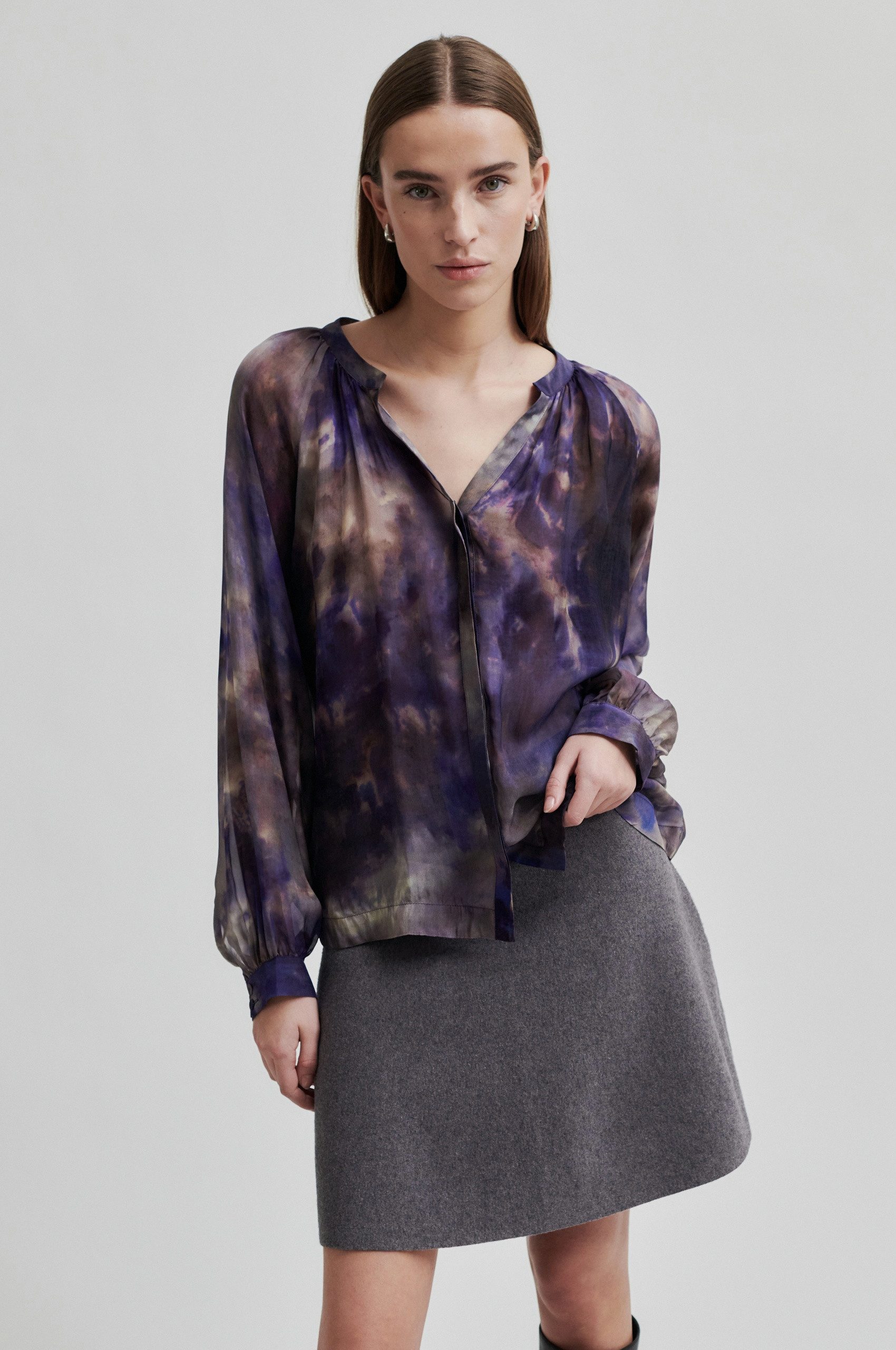 Second Female Klassische Bluse Blurry Shirt